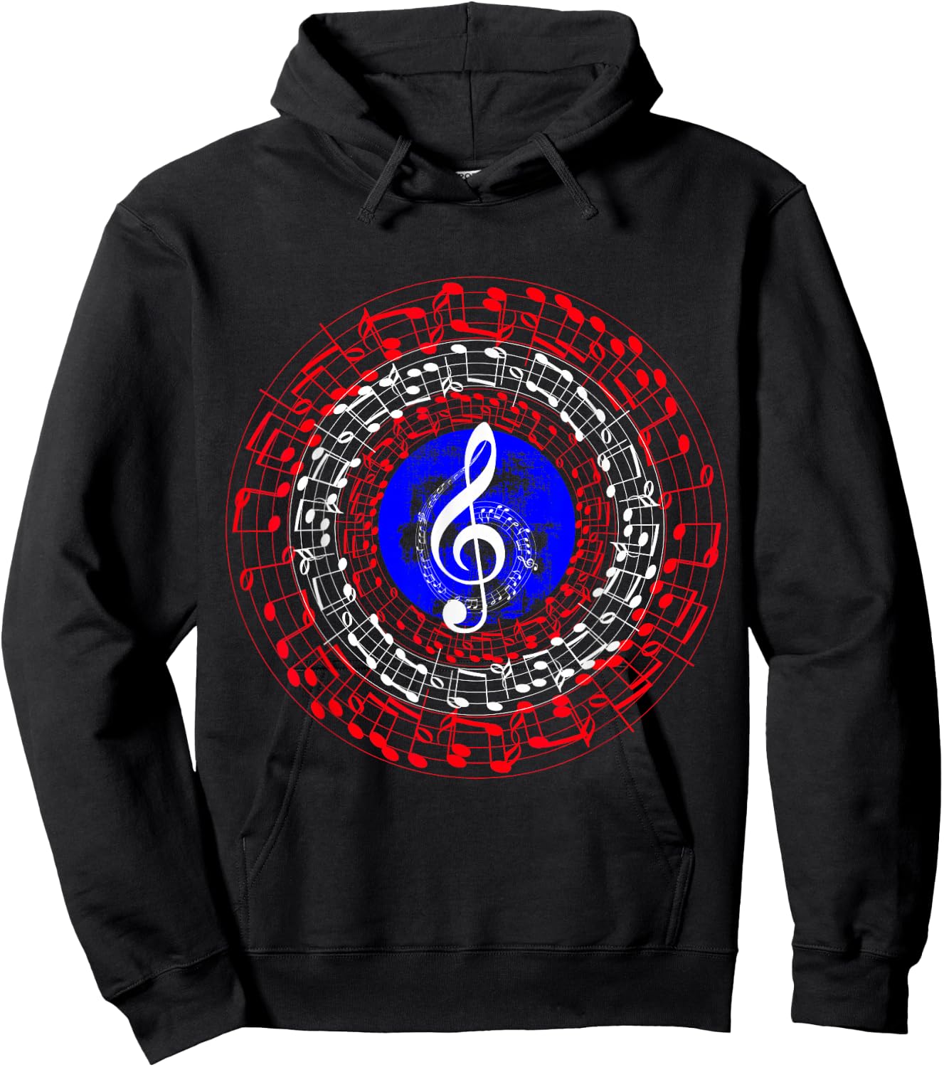 Superhero Captain Music Notes Hoodie - Hoodie | Black