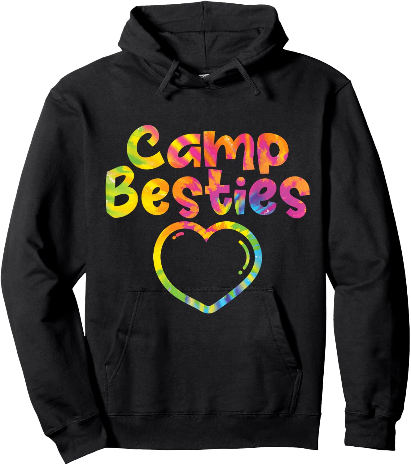 Camp Besties - Tie Dye Buddy Matching Best Friend Frienship Hoodie - Hoodie | Black