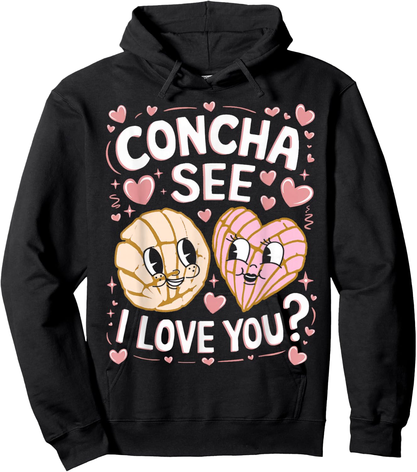 I Love You Latina Mexican Baked Concha Couple Pastry Conchas Hoodie - Hoodie | Black