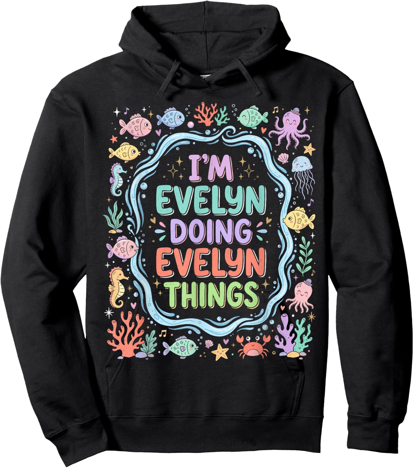 I'm Evelyn Doing Evelyn Things Playful Girl's Hoodie - Hoodie | Black