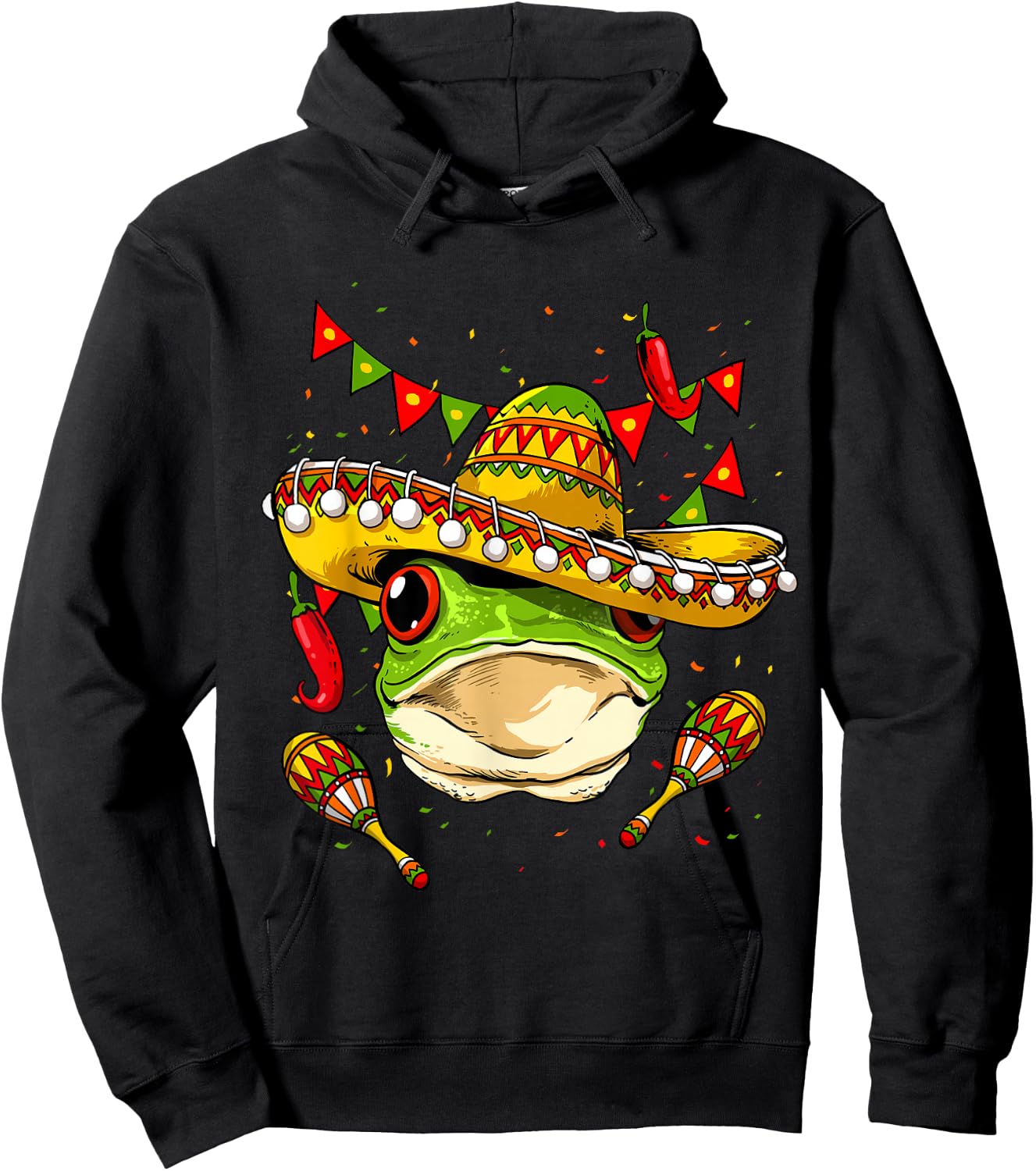 Funny Frog Cinco De Mayo Shirt Mexican Fiesta Party Poncho Hoodie - Hoodie | Black