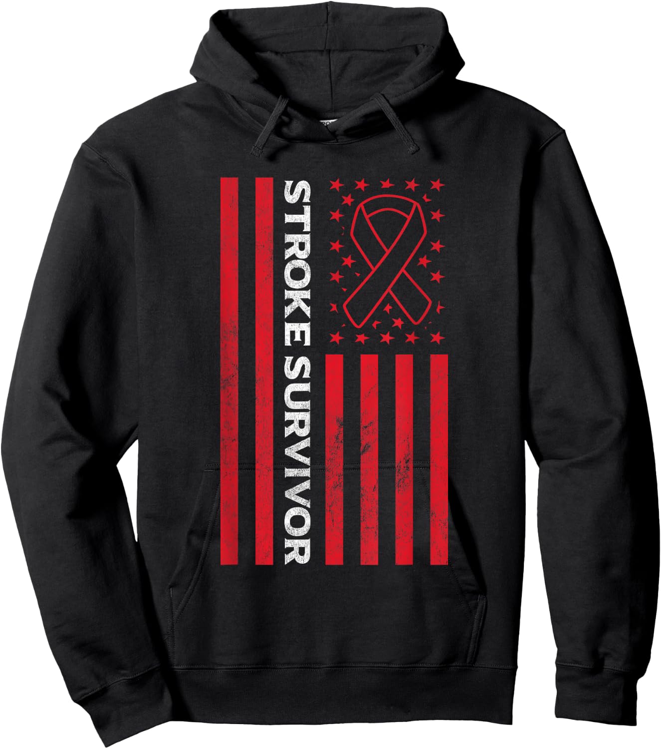 Flag Stroke Awareness Stroke Survivor Hoodie - Hoodie | Black