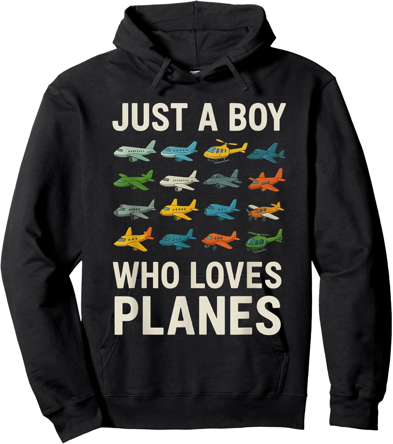 Just a Boy Who Loves Planes Aviation Design Hoodie - Hoodie | Black