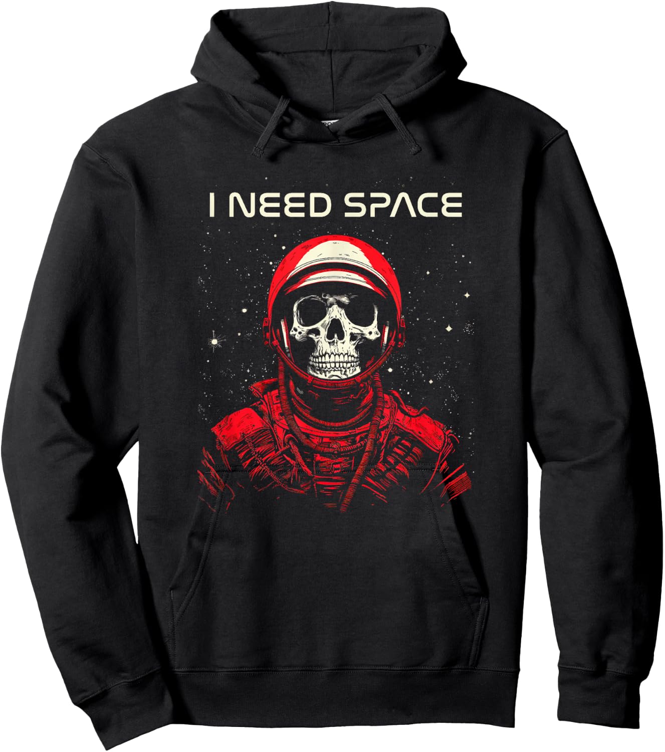 I Need Space Skeleton Skull Astronaut Hoodie - Hoodie | Black