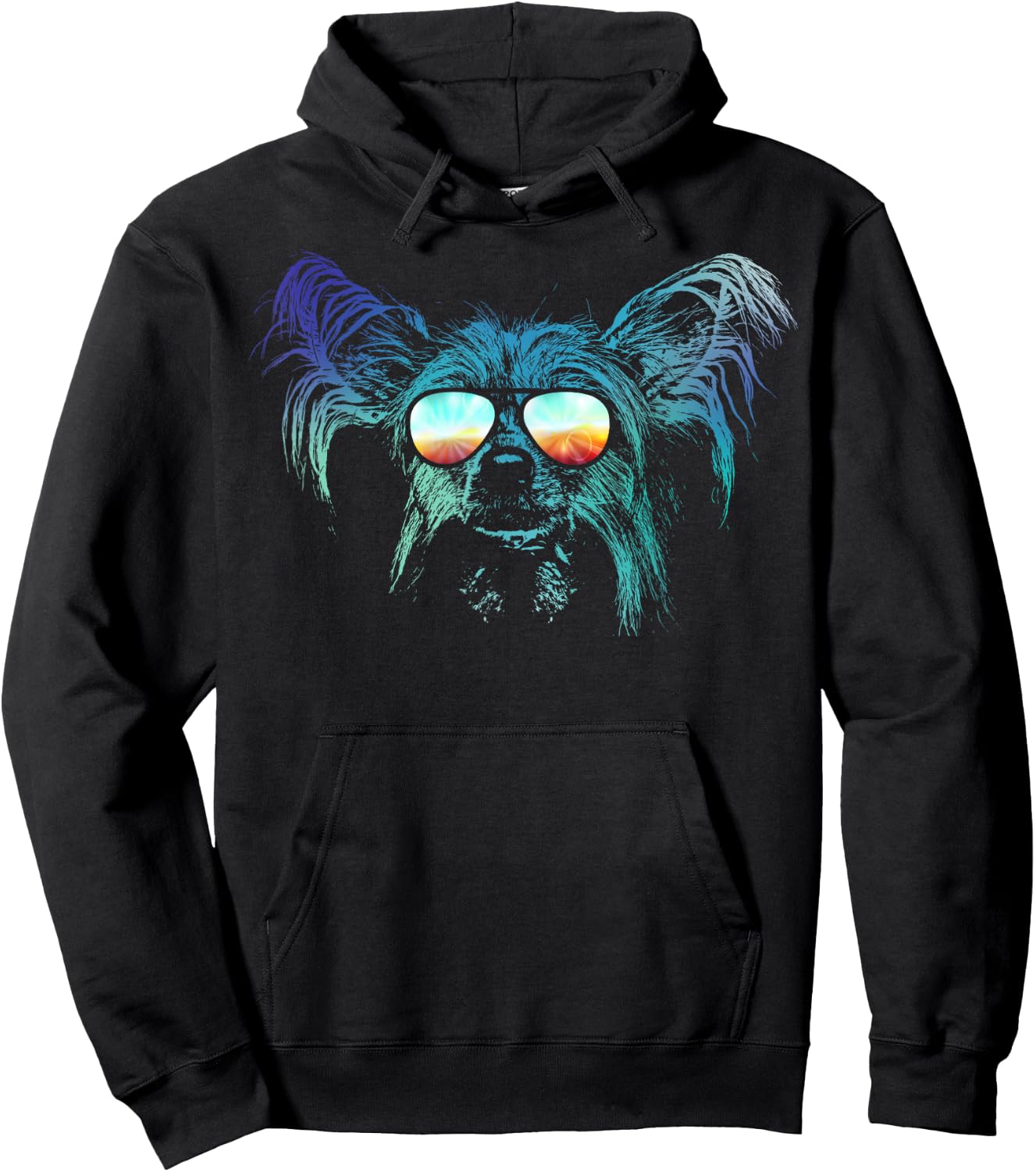 Neon Dog Chinese Crested Women Girls Kids Hoodie - Hoodie | Black
