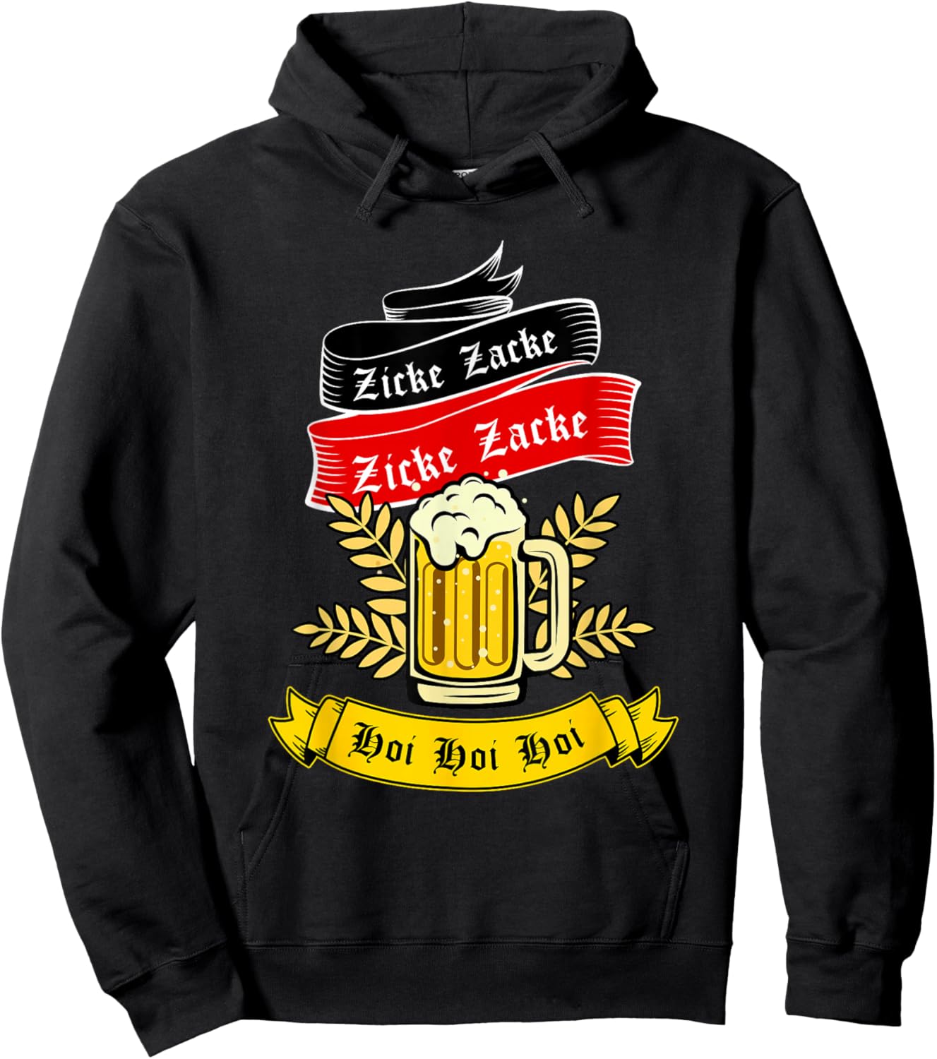 Zicke Zacke Hoi - Funny Germany Flag Oktoberfest German Hoodie - Hoodie | Black