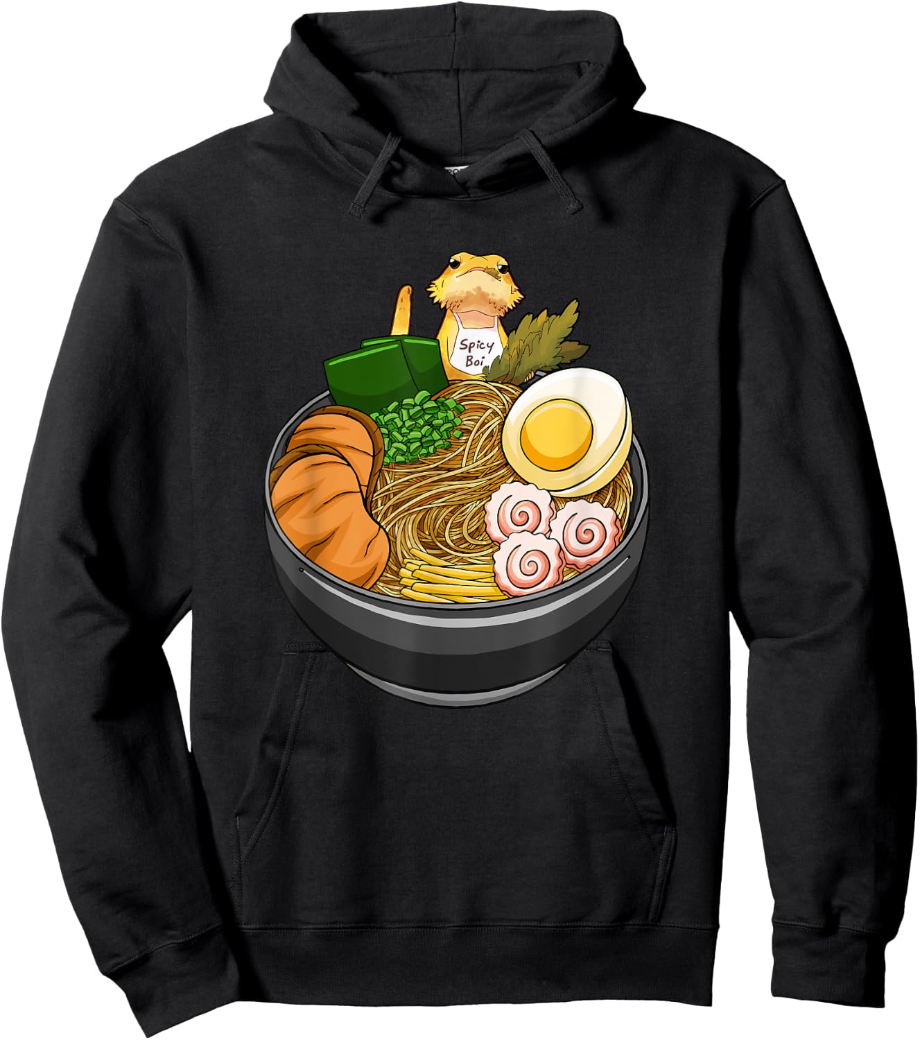 Bearded Dragon Ramen Noodles Kawaii Japanese Anime Kids Hoodie - Hoodie | Black