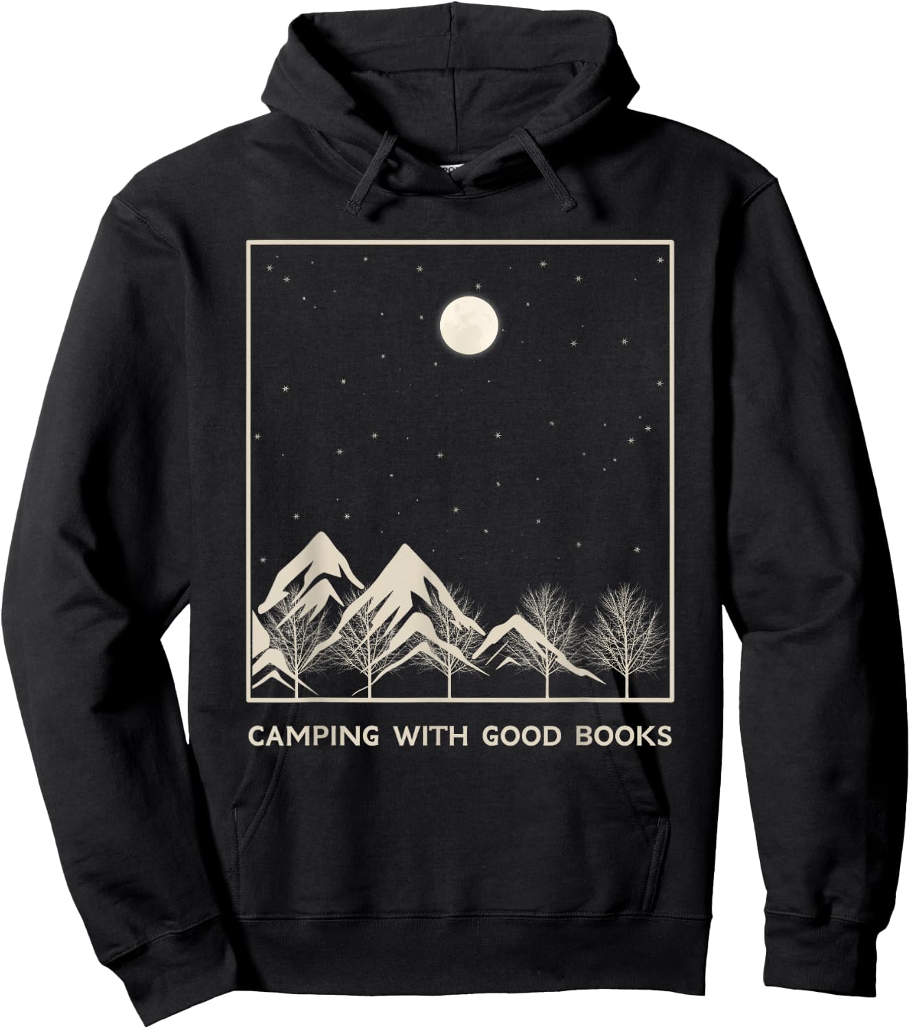 Camping Book Lover Reader Camper Bookworm Librarian Read Hoodie - Hoodie | Black