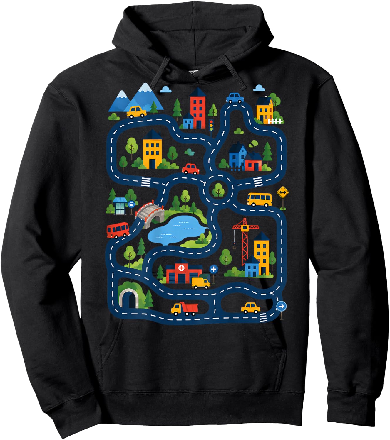 (On Back) Tired Dads Club Car Race Track On Dad Father's Day Hoodie - Hoodie | Black