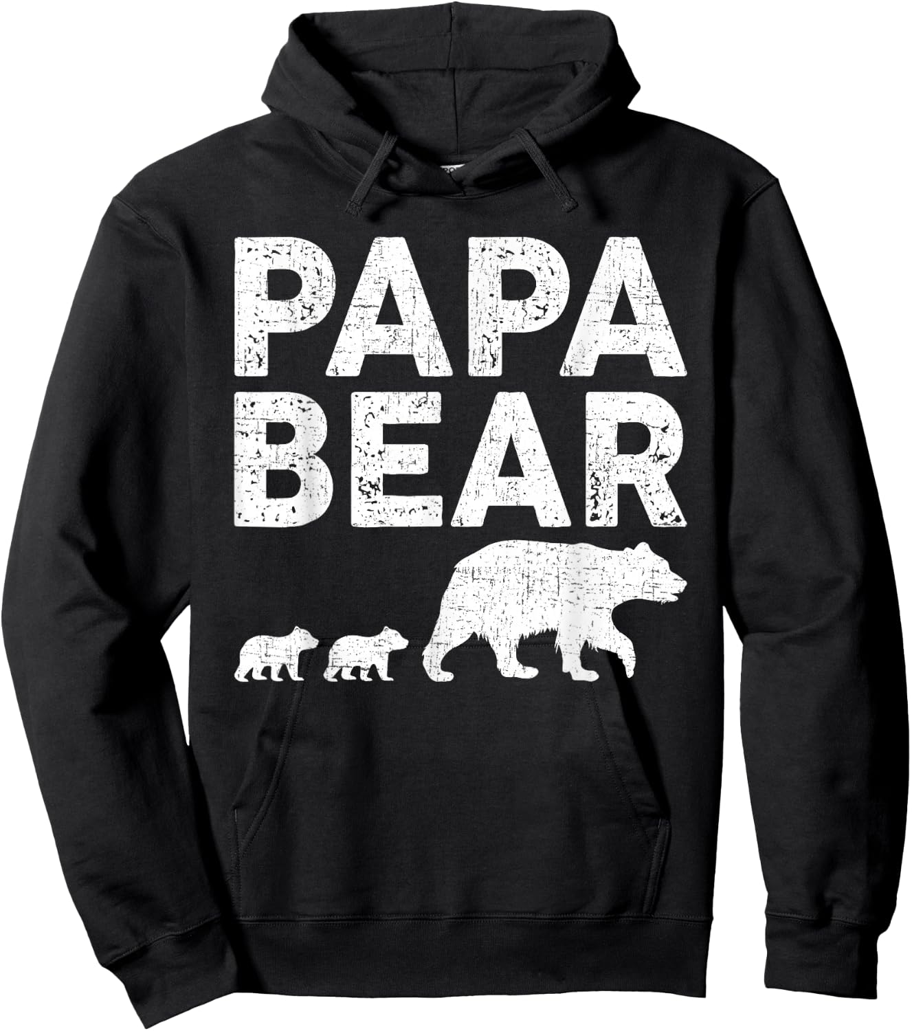 Papa Bear Two Cubs Daddy Bear Twin Papa 2 Kids Hoodie - Hoodie | Black
