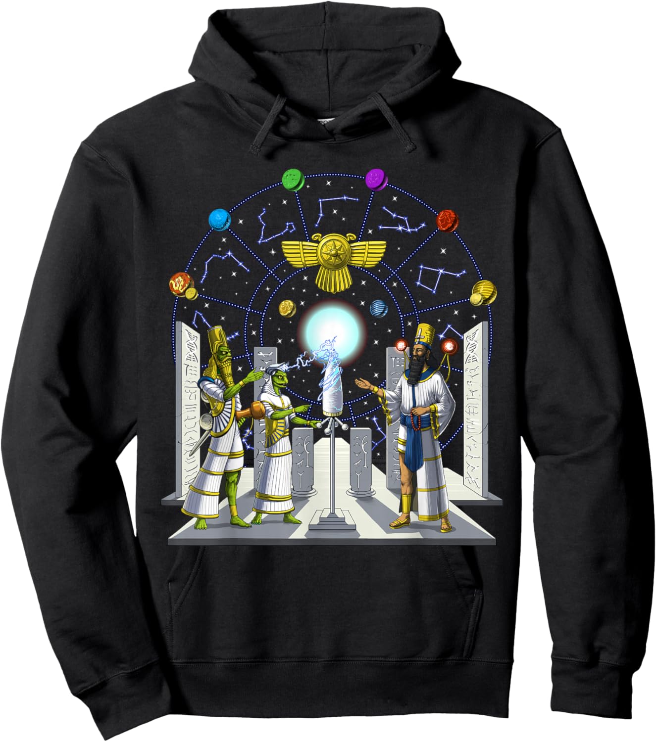 Anunnaki Aliens Sumerian Mesopotamian Babylonian Gods Hoodie - Hoodie | Black