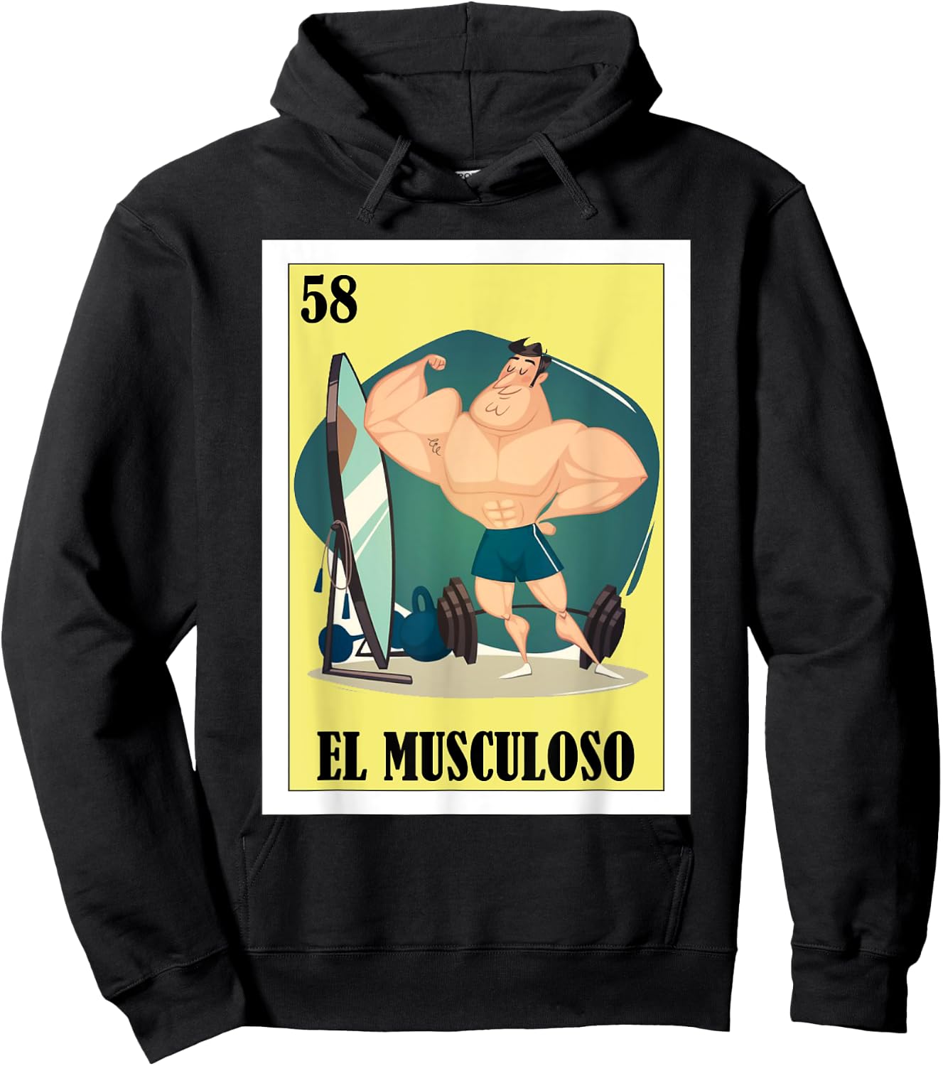 Funny Mexican Design for Fit Guys - El Musculoso Hoodie - Hoodie | Black