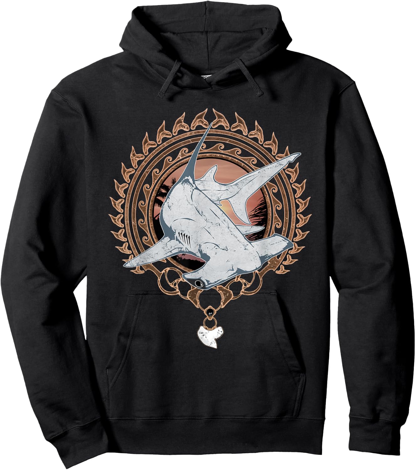 Hammerhead Shark Polynesian Tribal Hoodie - Hoodie | Black