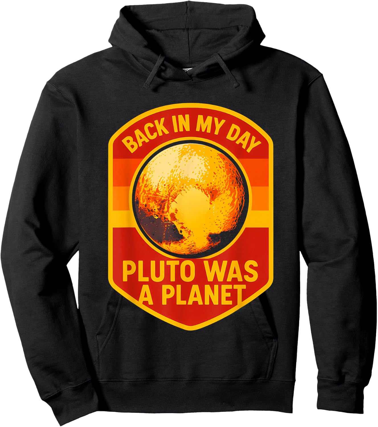 Pluto Retro Astronomy Fun Men's Planet Gazer Hoodie - Hoodie | Black