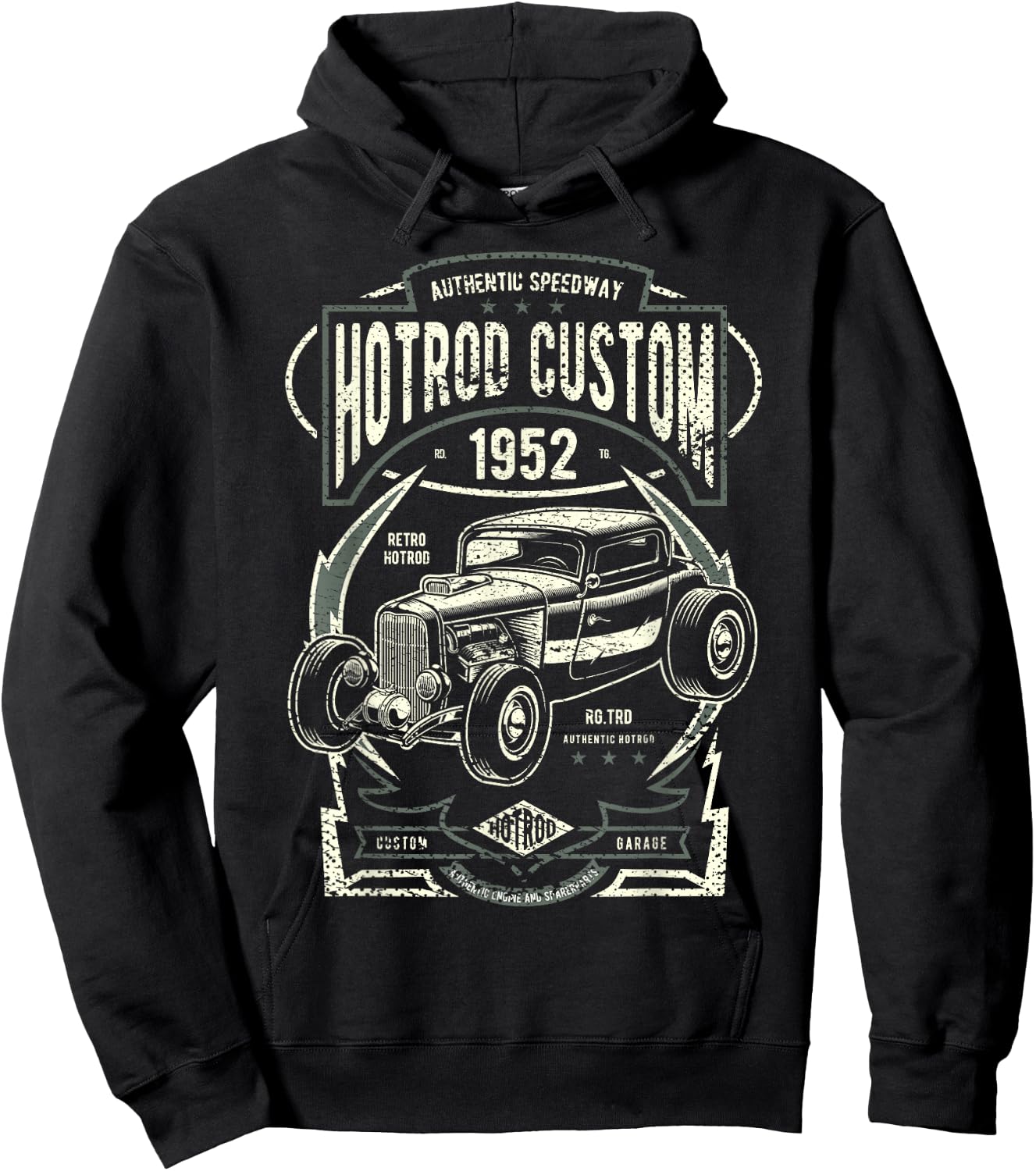 Vintage Hot Rod Custom Men Classic Car Hoodie - Hoodie | Black