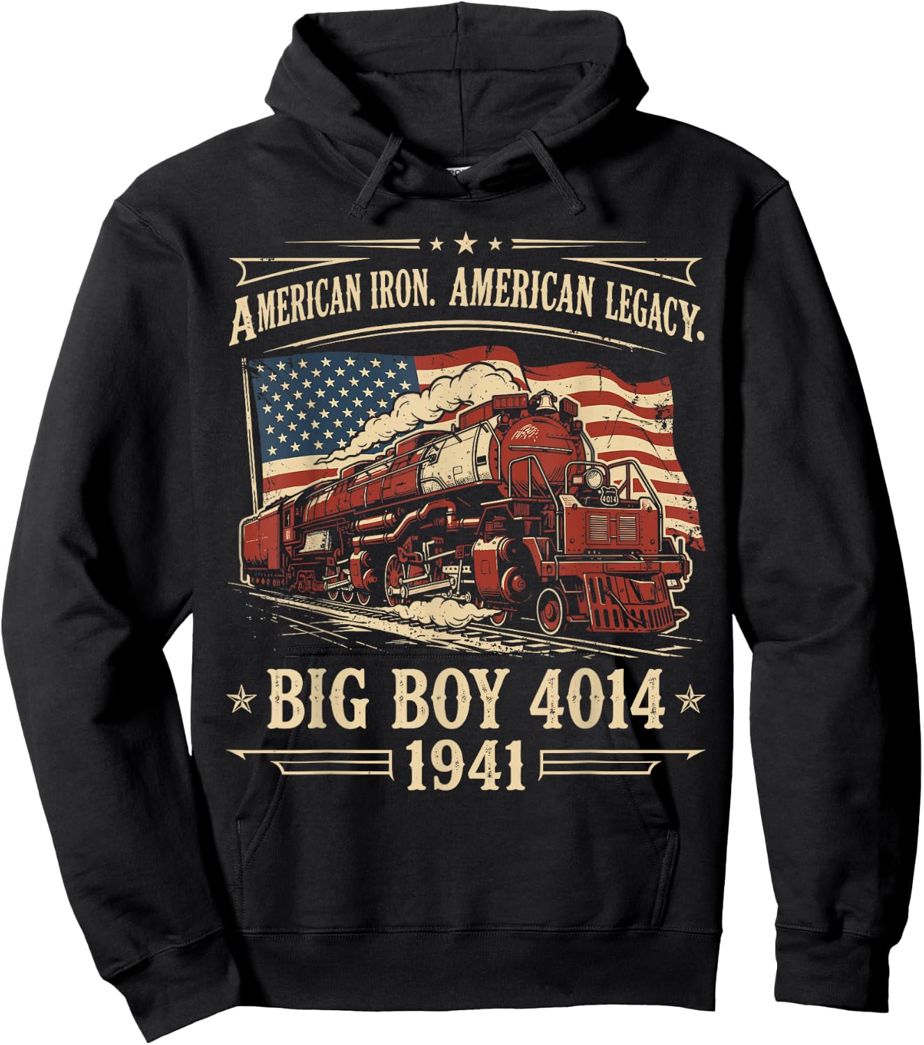 Big Boy Train 4014 Shirt , American Iron Locomotive Hoodie - Hoodie | Black