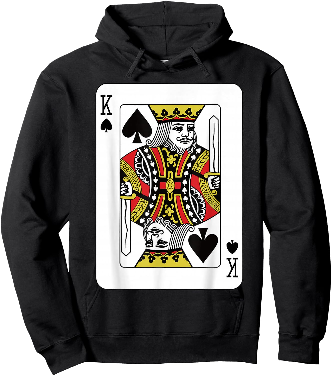 Spades King Playing Card Poker Hoodie - Hoodie | Black