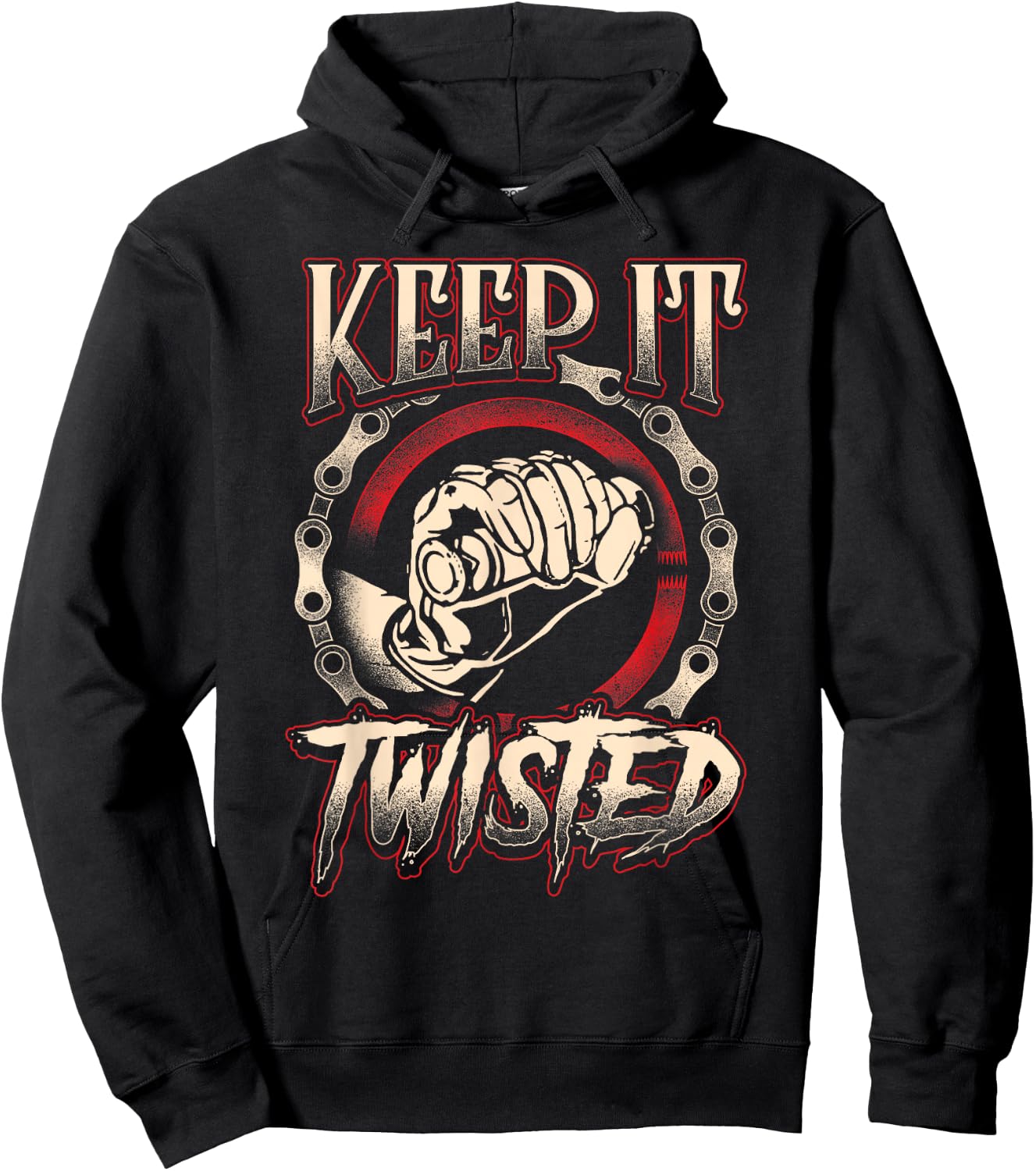 Biker "Keep It Twisted" Funny Motorbike Dirt Or Racing Hoodie - Hoodie | Black