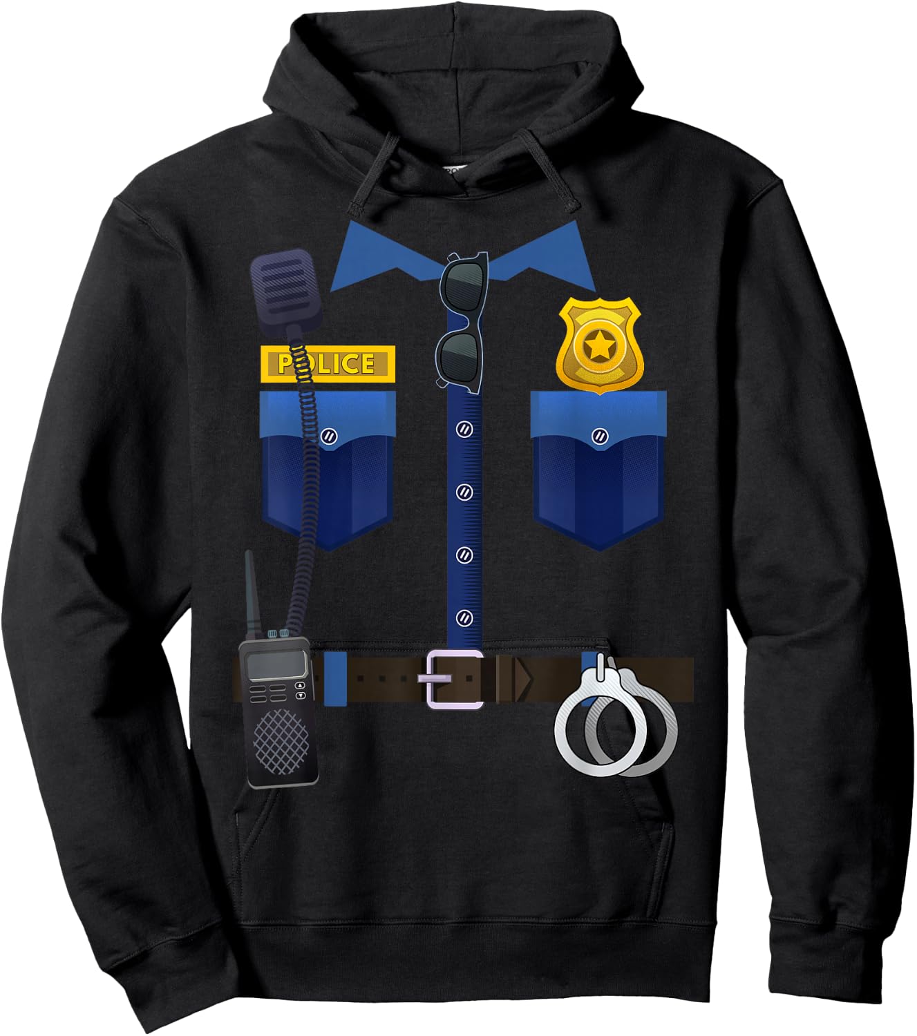 Halloween Policeman Police Officer Costume Boys Girls Hoodie - Hoodie | Black