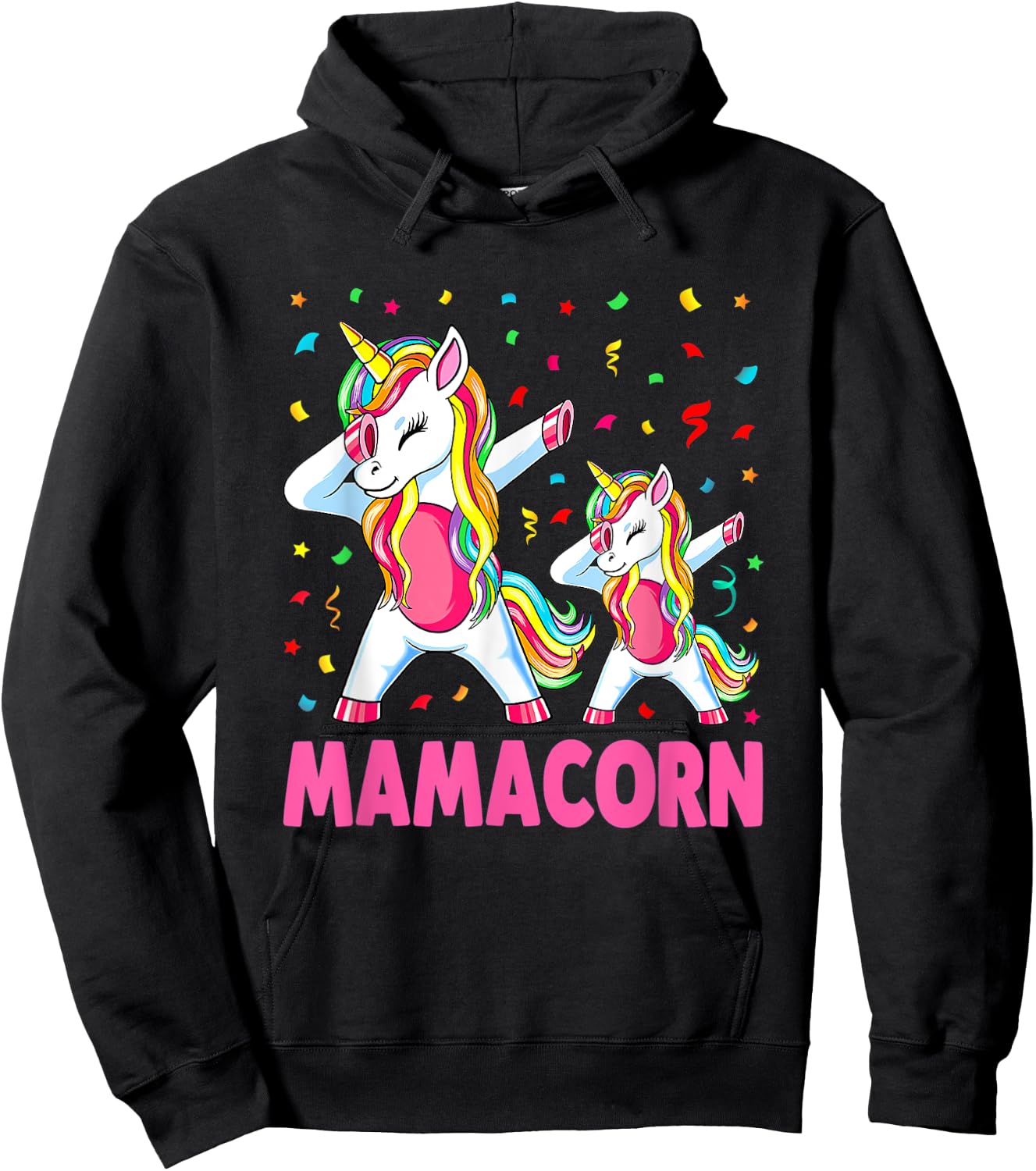 Mamacorn Unicorn Mom Baby Funny Mother's Day Hoodie - Hoodie | Black
