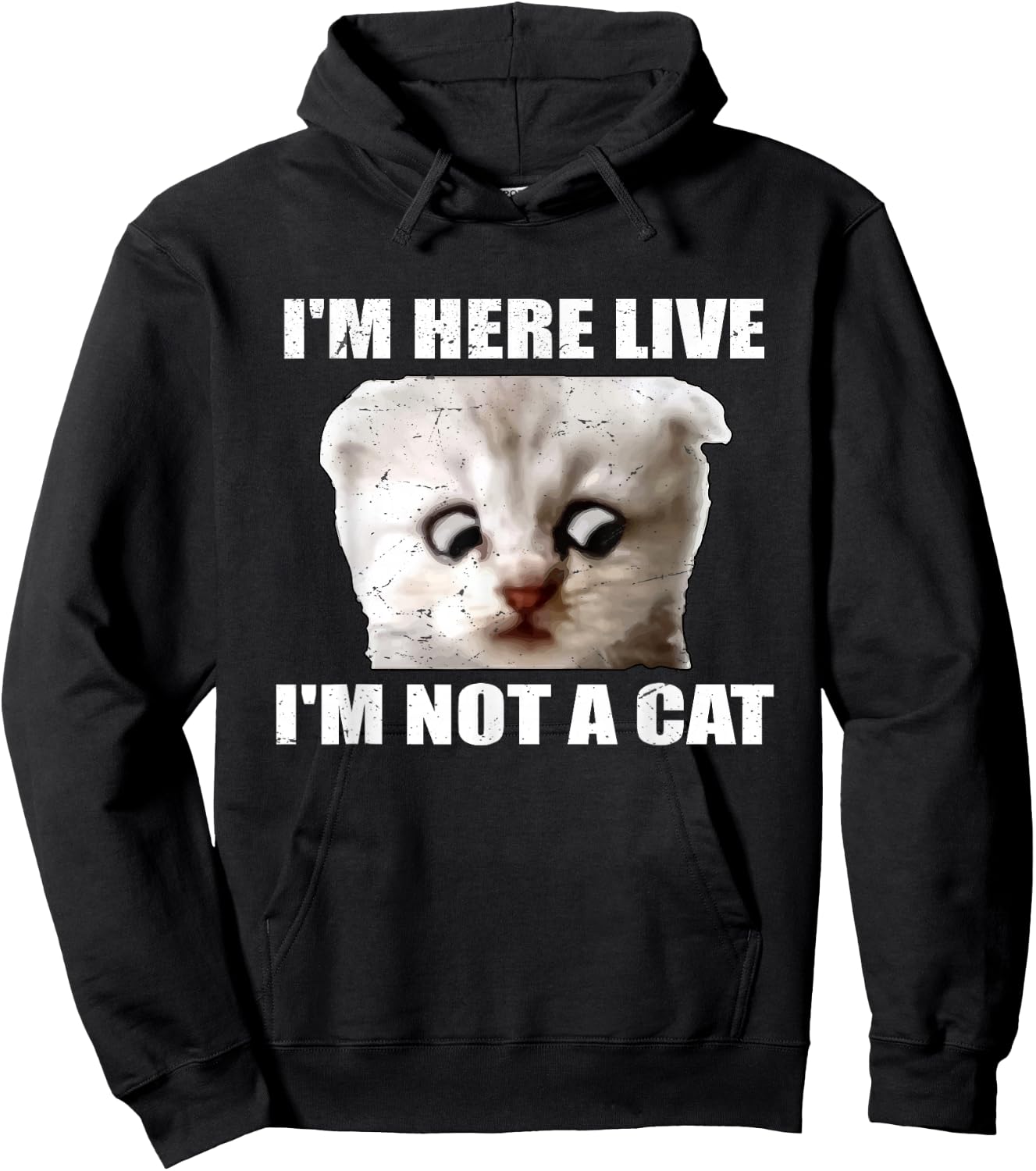 I'm Here Live I'm Not A Cat Funny Cat Lawyer Hoodie - Hoodie | Black