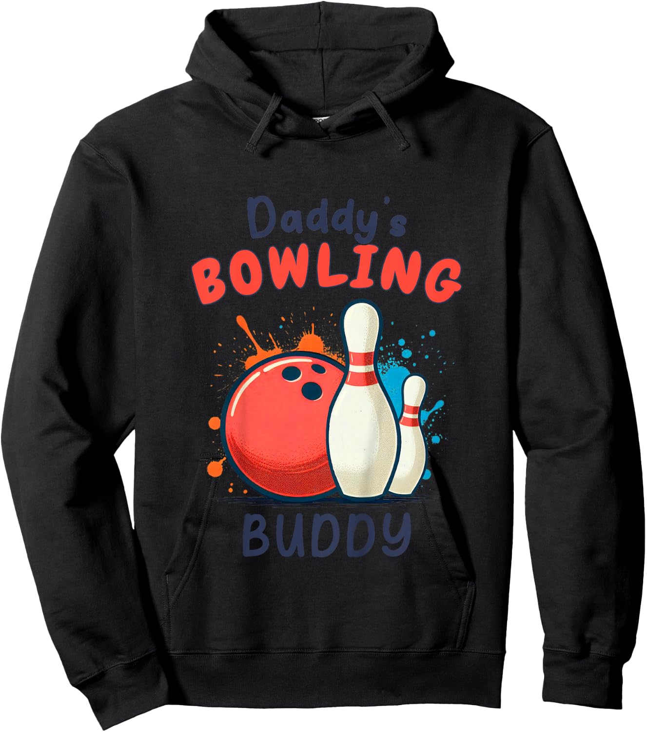 Bowling Bowler Kid Daddy's Bowling Buddy Father's Day Hoodie - Hoodie | Black