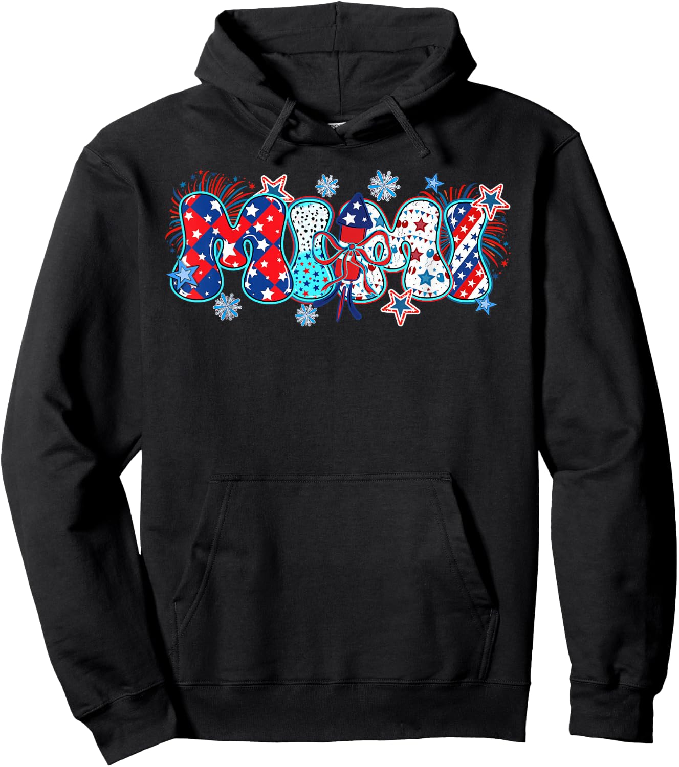 Mimi USA Patriotic 4th of july American Family Matching Hoodie - Hoodie | Black