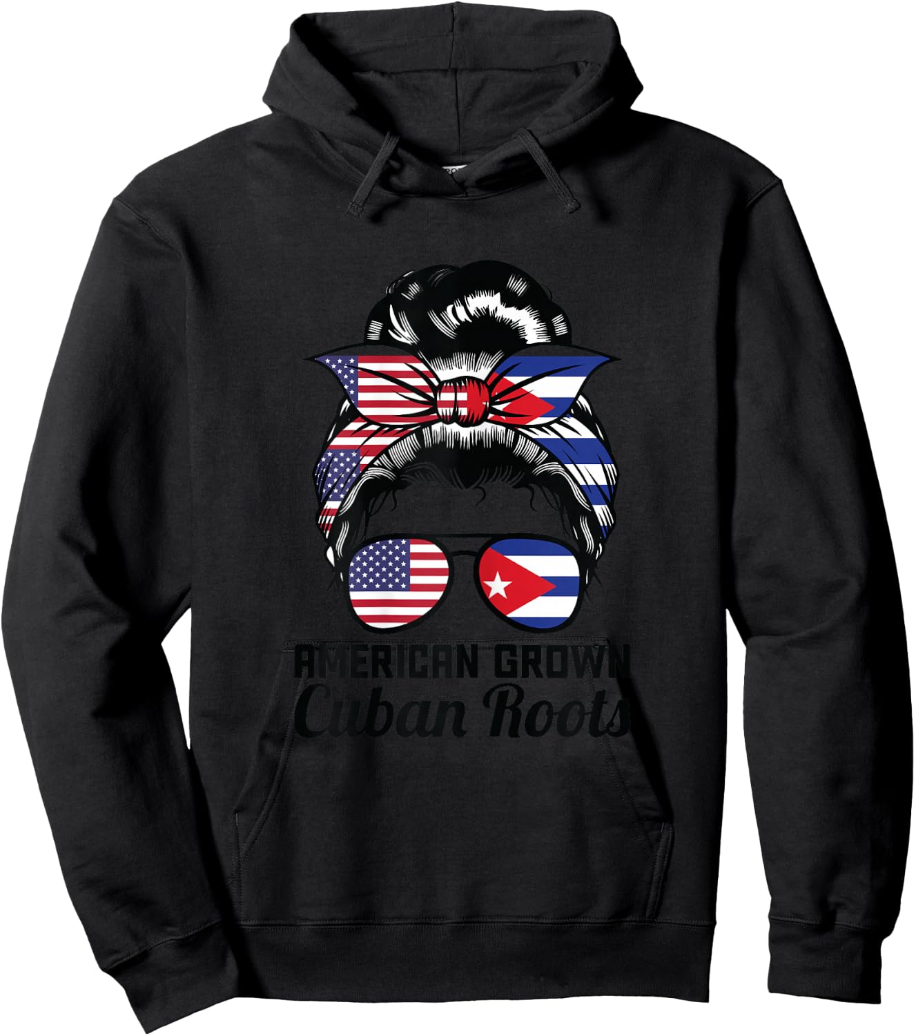 American Grown Cuban Roots Cuba Hoodie - Hoodie | Black
