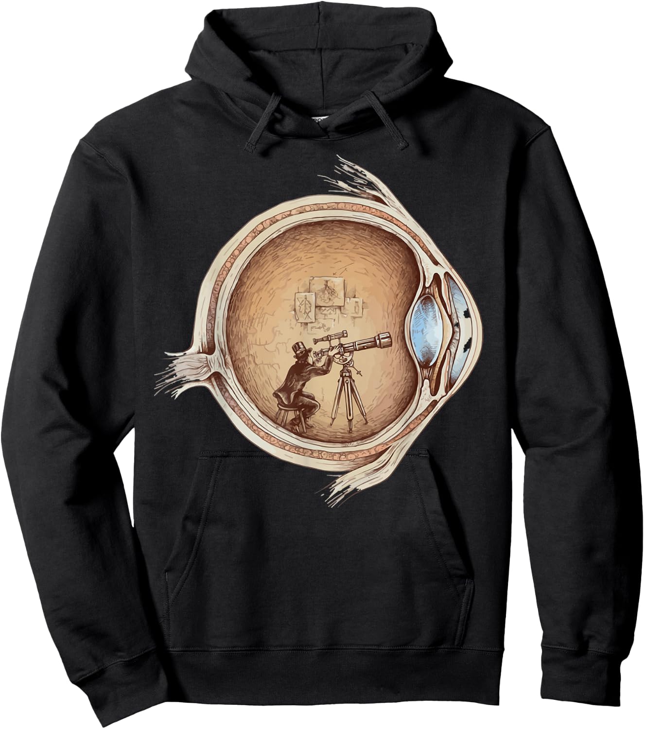 The Human Eye Eyeball Vintage Art Anatomy Hoodie - Hoodie | Black