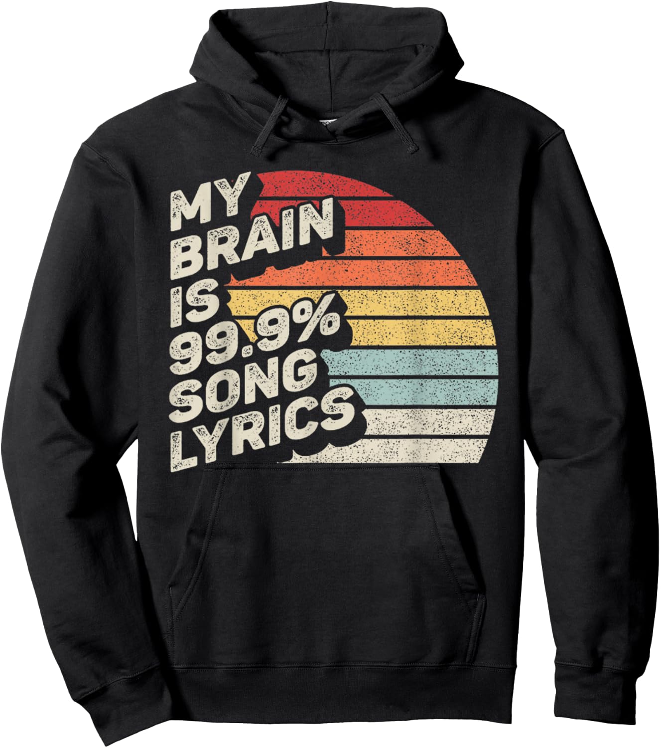 Retro Vintage My Brain is 99% Song Lyrics Music Lover Gift Hoodie - Hoodie | Black