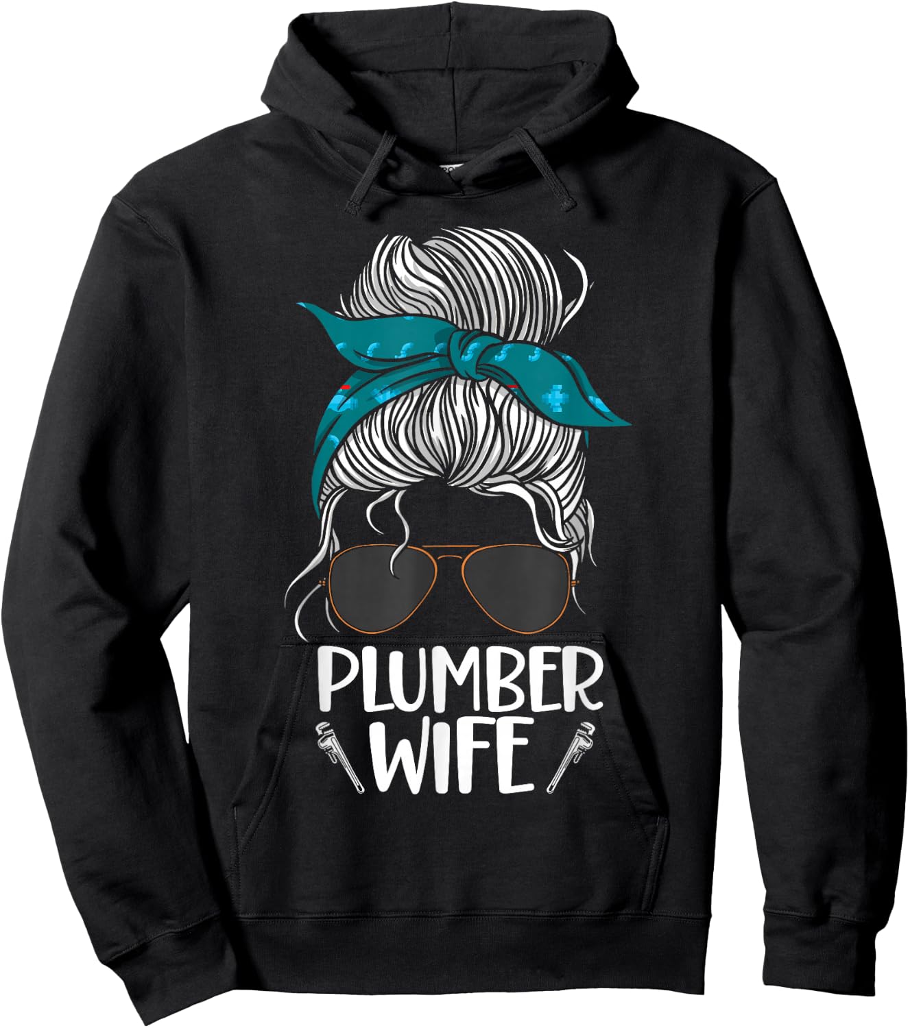 Plumbing Plumber Wife Sunglasses Plumber Wife Hoodie - Hoodie | Black