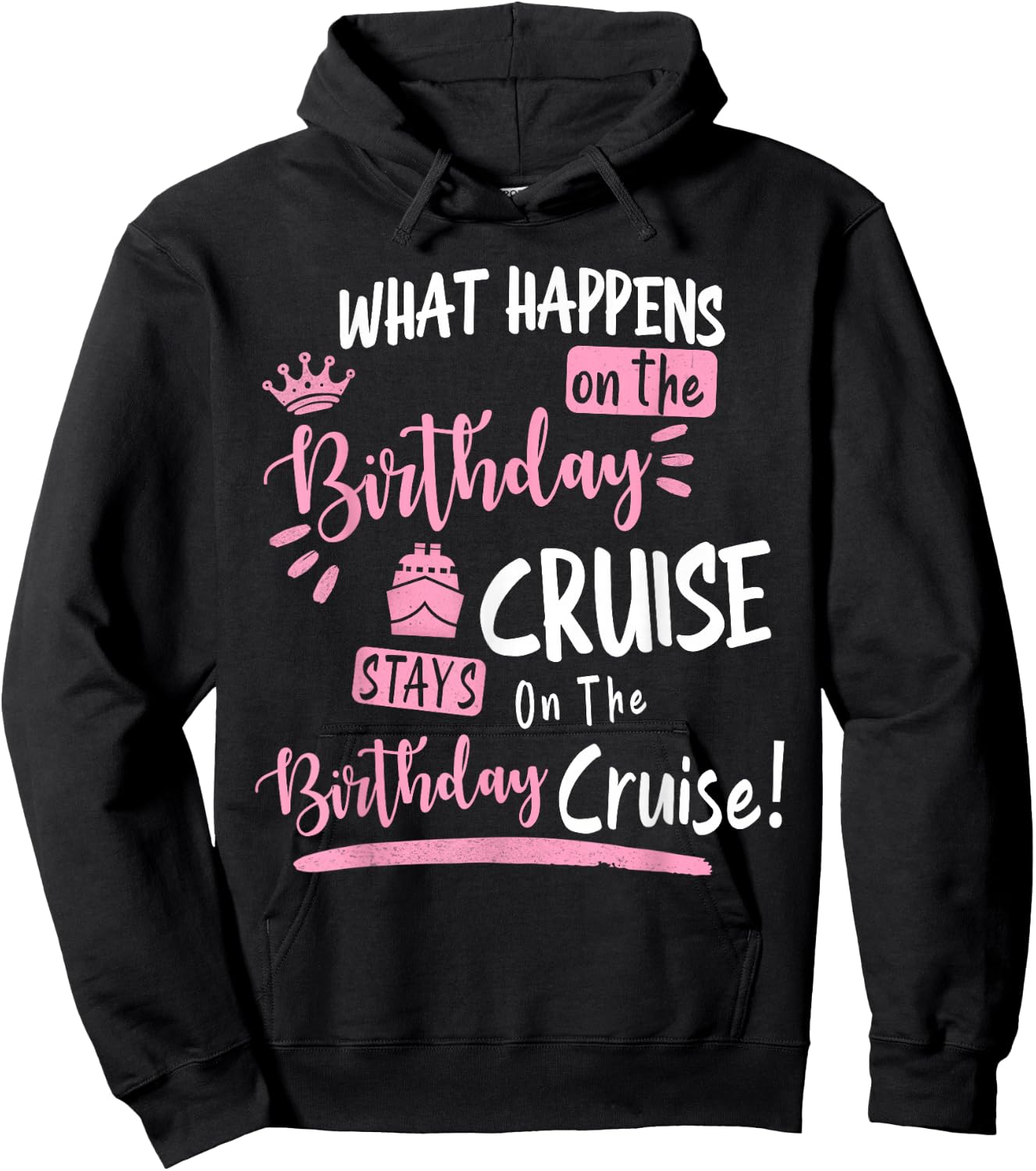 Novelty My Birthday Cruise Funny Cruise Design Small Hoodie - Hoodie | Black