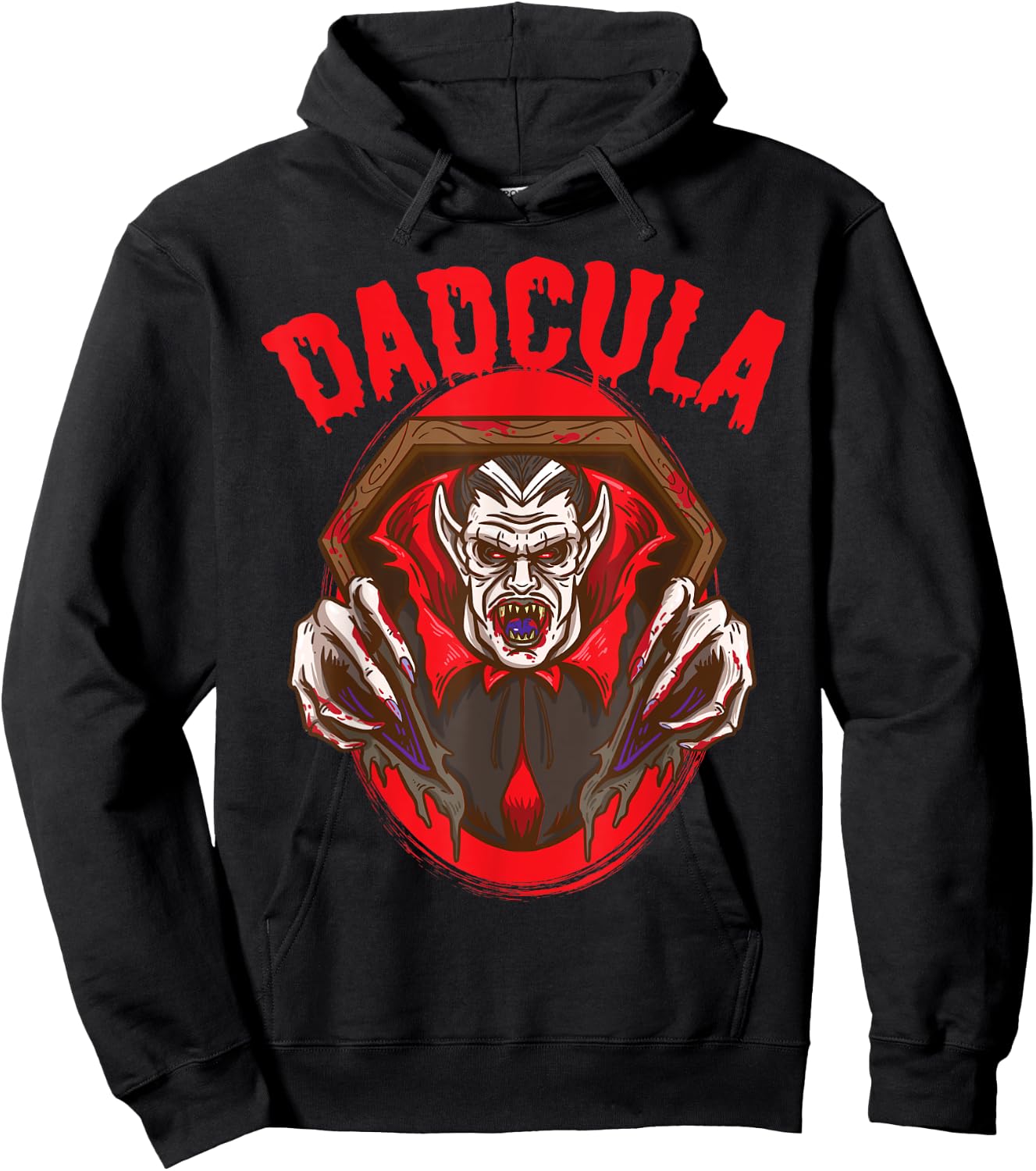 Dadcula Halloween Costume Dad Daddy Dracula Monster Hoodie - Hoodie | Black