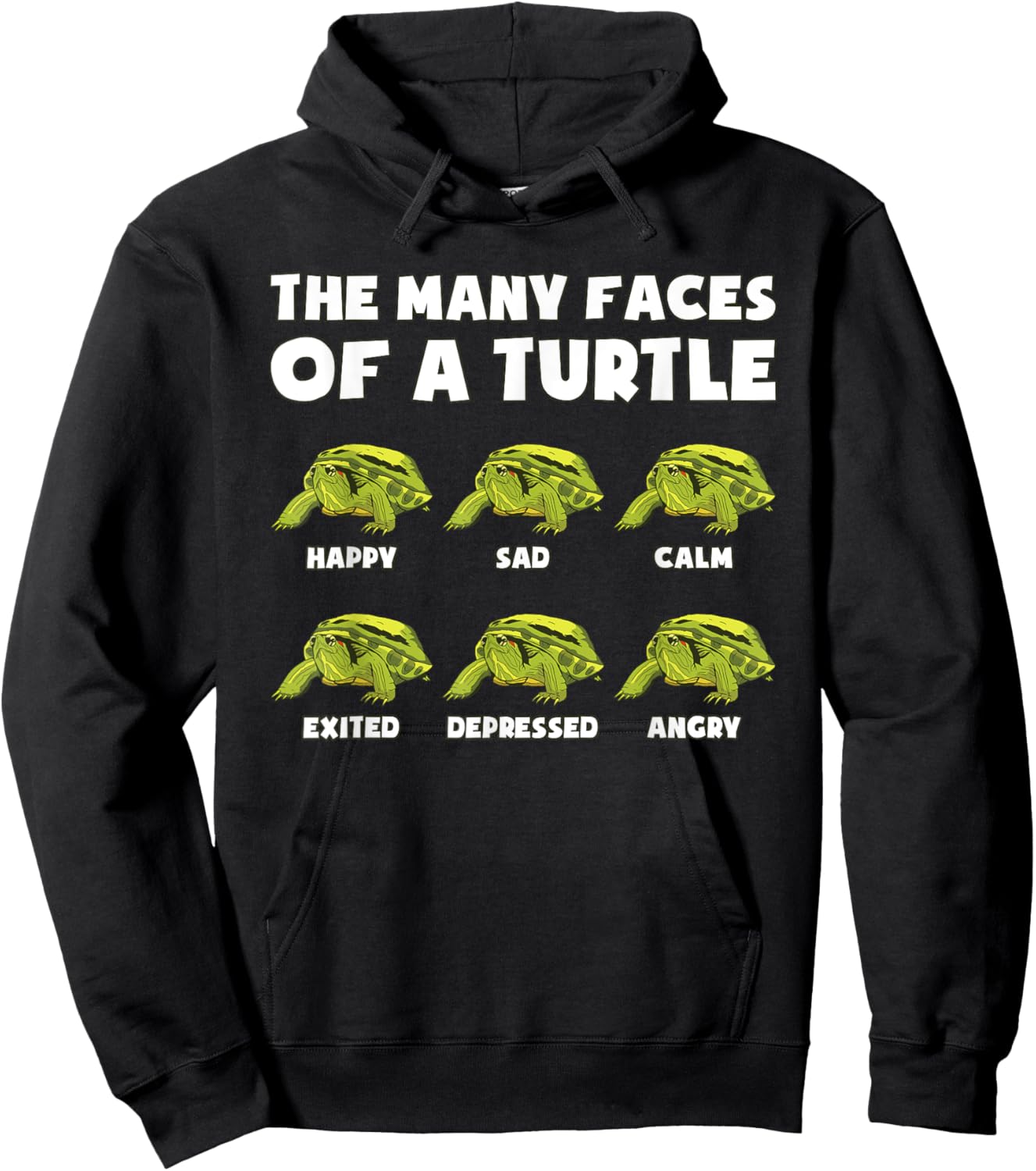 The Many Faces of a Turtle Hoodie - Hoodie | Black