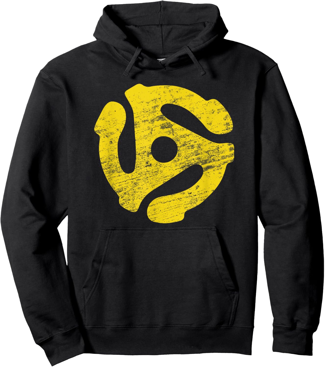 Vinyl Record 45 RPM Spindle Adapter T Shirt Hoodie - Hoodie | Black