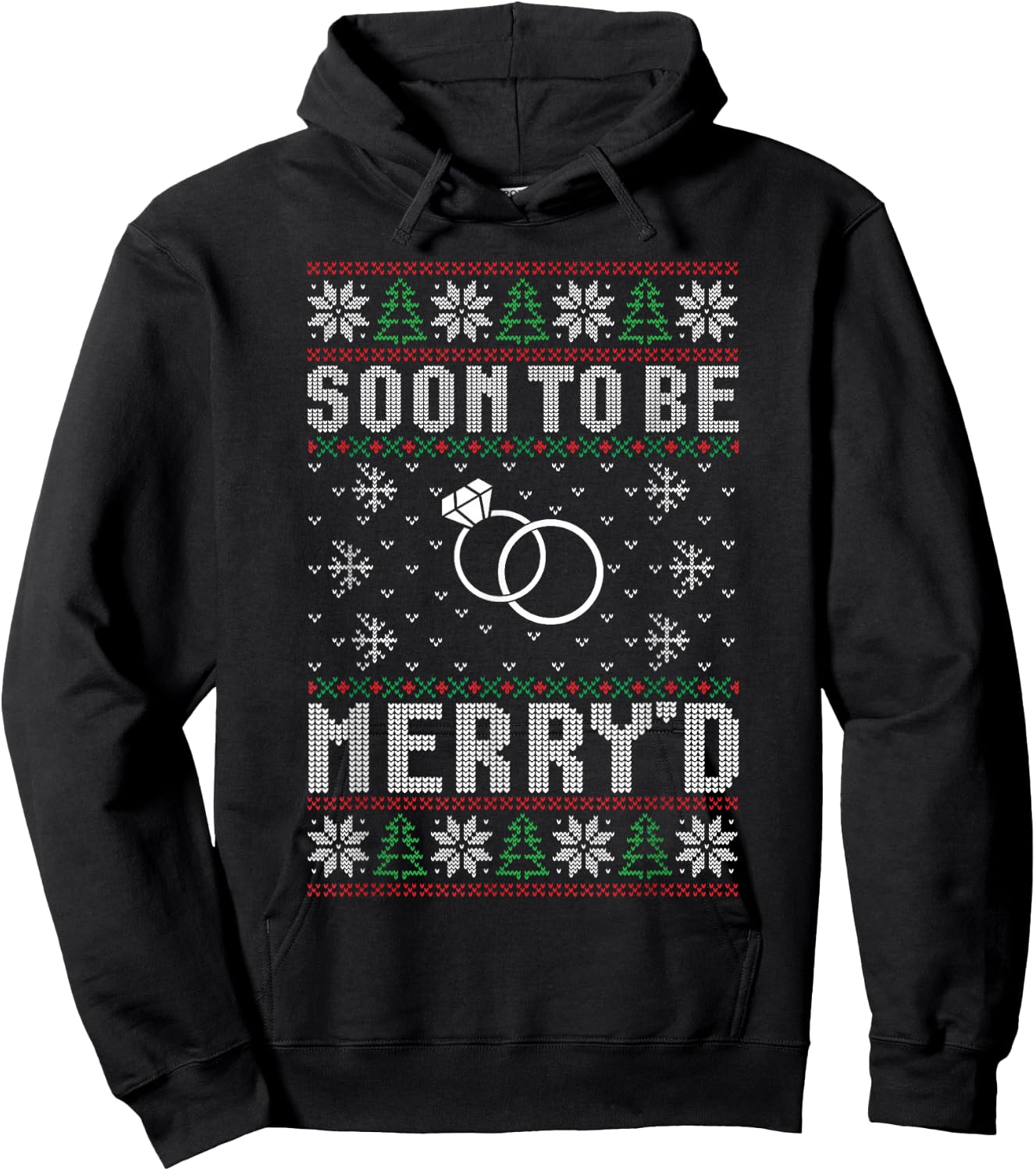 Soon to be Married Merry'd Christmas Bride Groom Couples Hoodie - Hoodie | Black