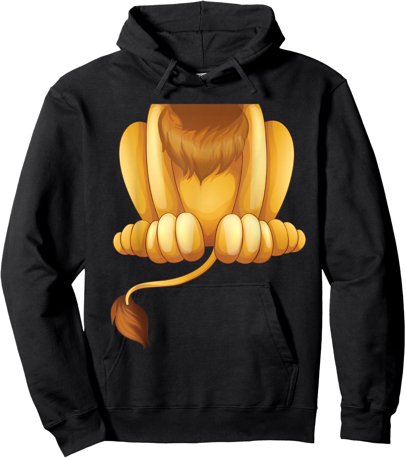 Headless Lion Lazy DIY Halloween Costume Funny Animal Body Hoodie - Hoodie | Black