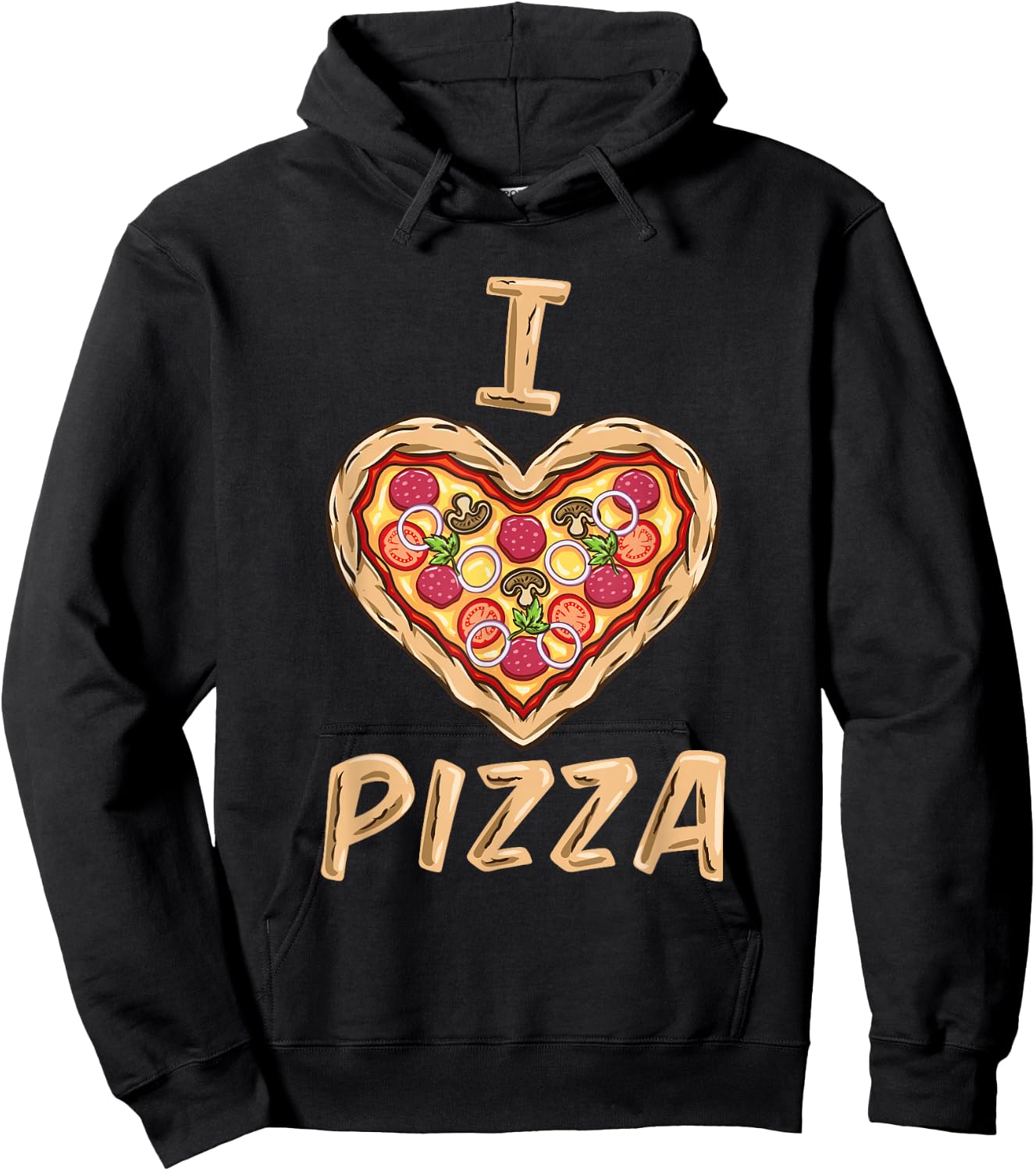 I Love Pizza for Pizza Lover Hoodie - Hoodie | Black