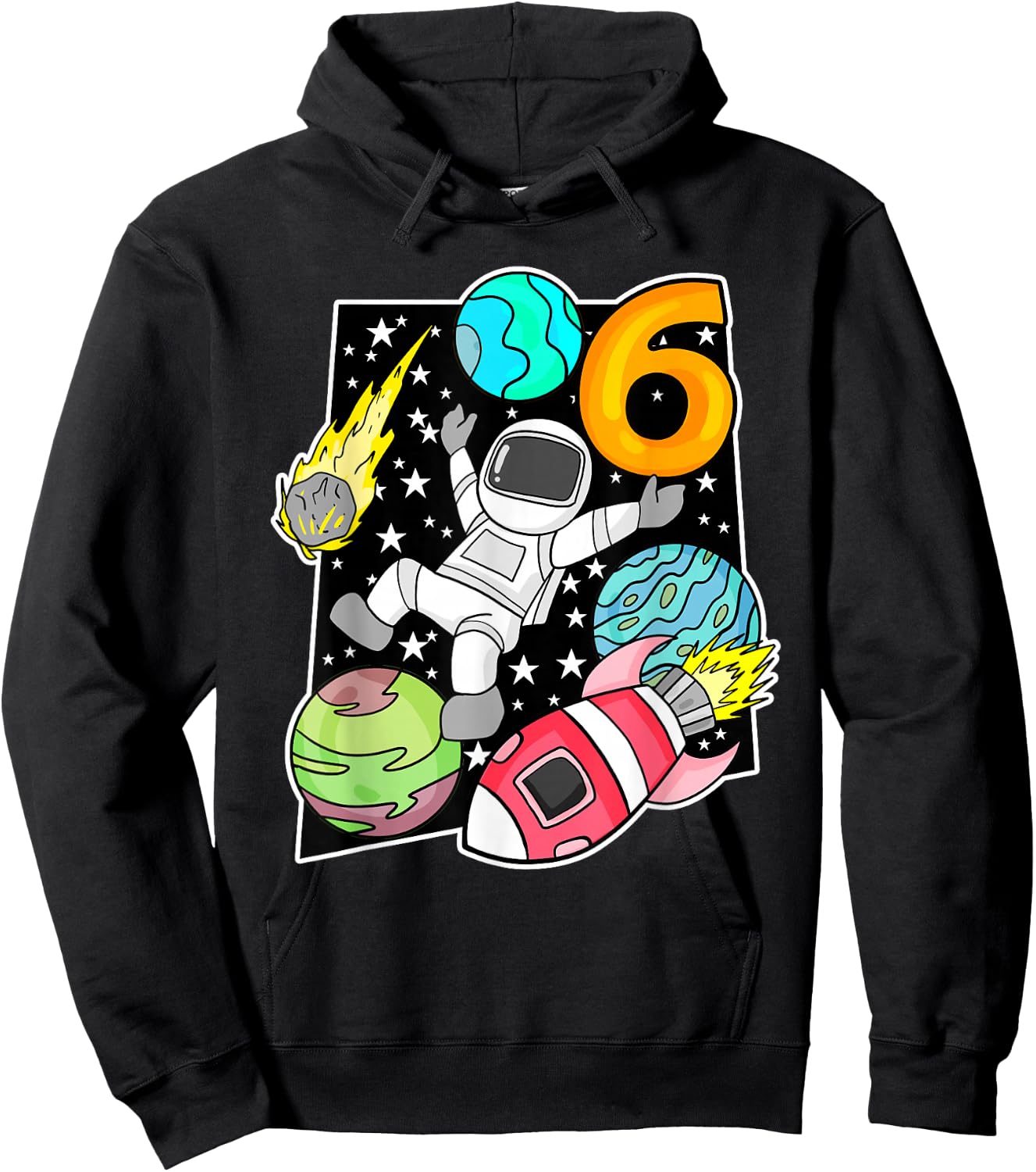 Kinder Ich bin Schon 6 Birthday Rocket Boys Astronaut Hoodie - Hoodie | Black