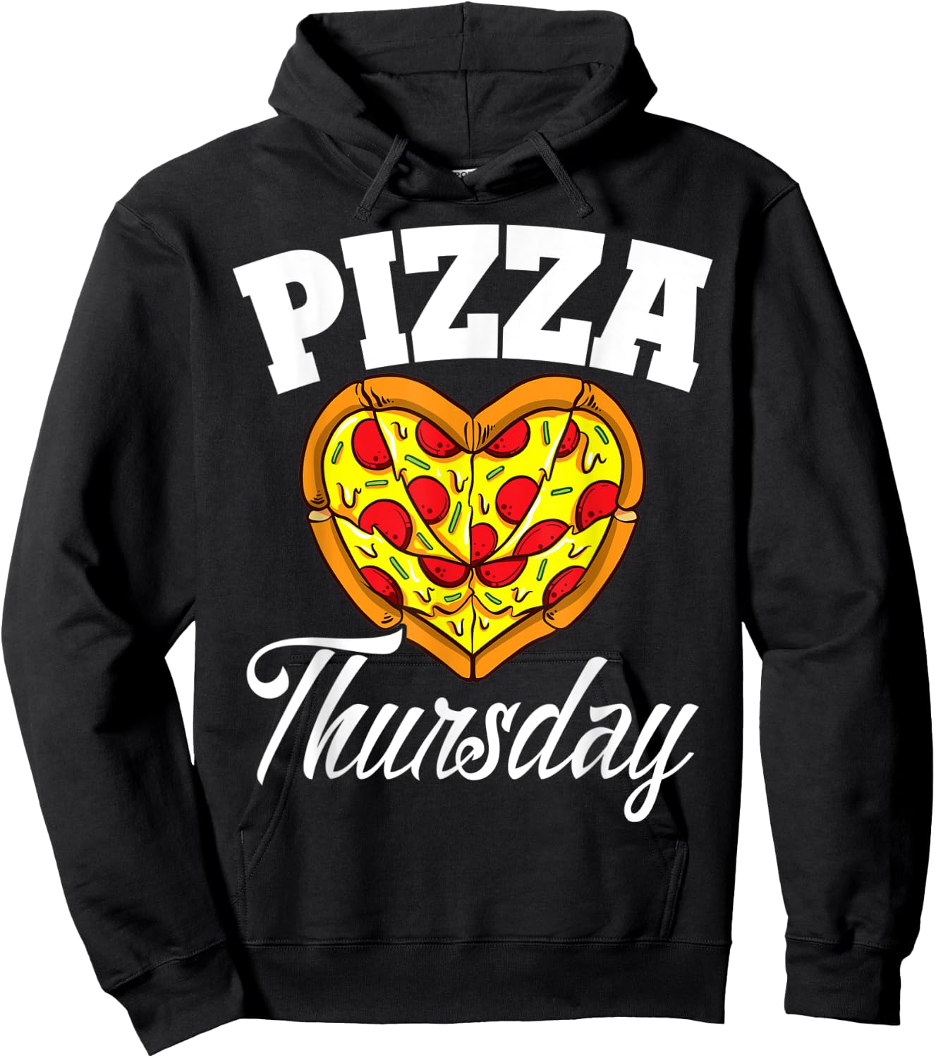Thursday Pizza Night Funny Pizza Lover Fast Food Hoodie - Hoodie | Black