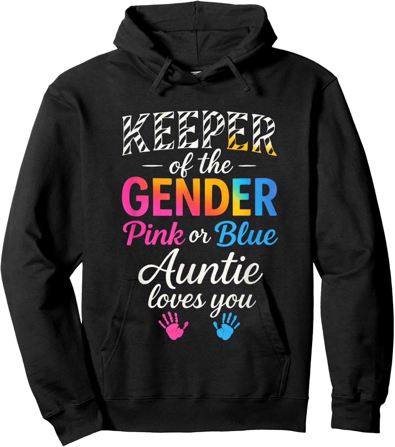 Keeper of The Gender - Funny Announcement Pregnancy Hoodie - Hoodie | Black