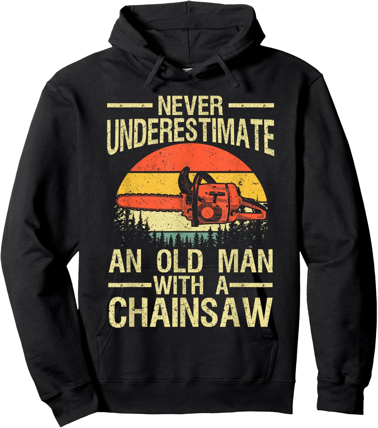 Funny Lumberjack Art Men Dad Chainsaw Arborist Wood Logger Hoodie - Hoodie | Black