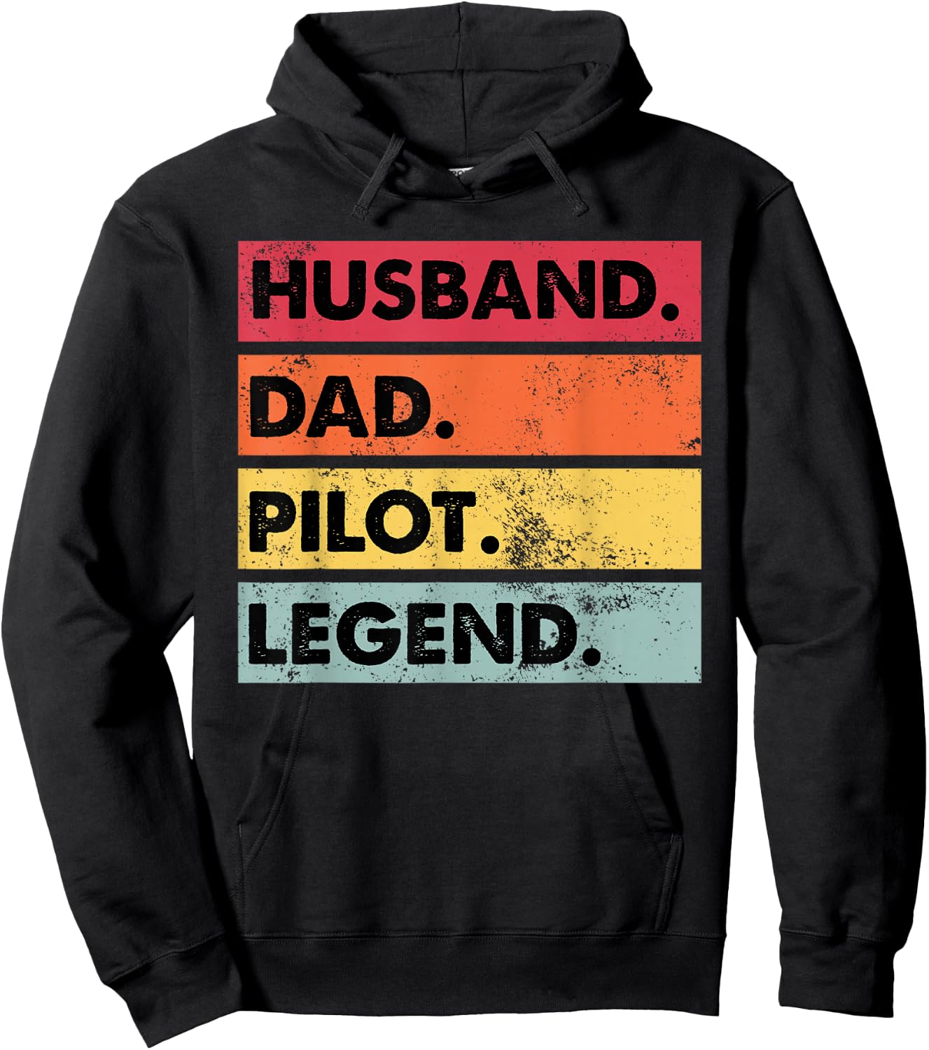 Husband Dad Pilot Legend Airplane Aviation Dad Father Hoodie - Hoodie | Black