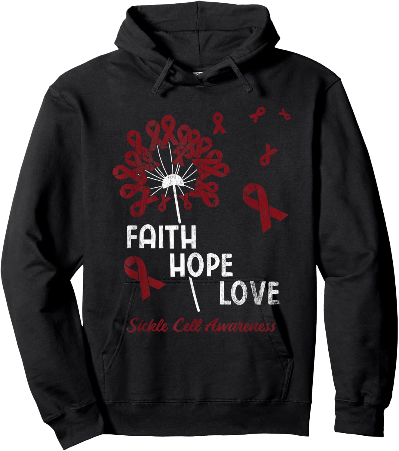Faith Hope Love Sickle Cell Awareness Hoodie - Hoodie | Black