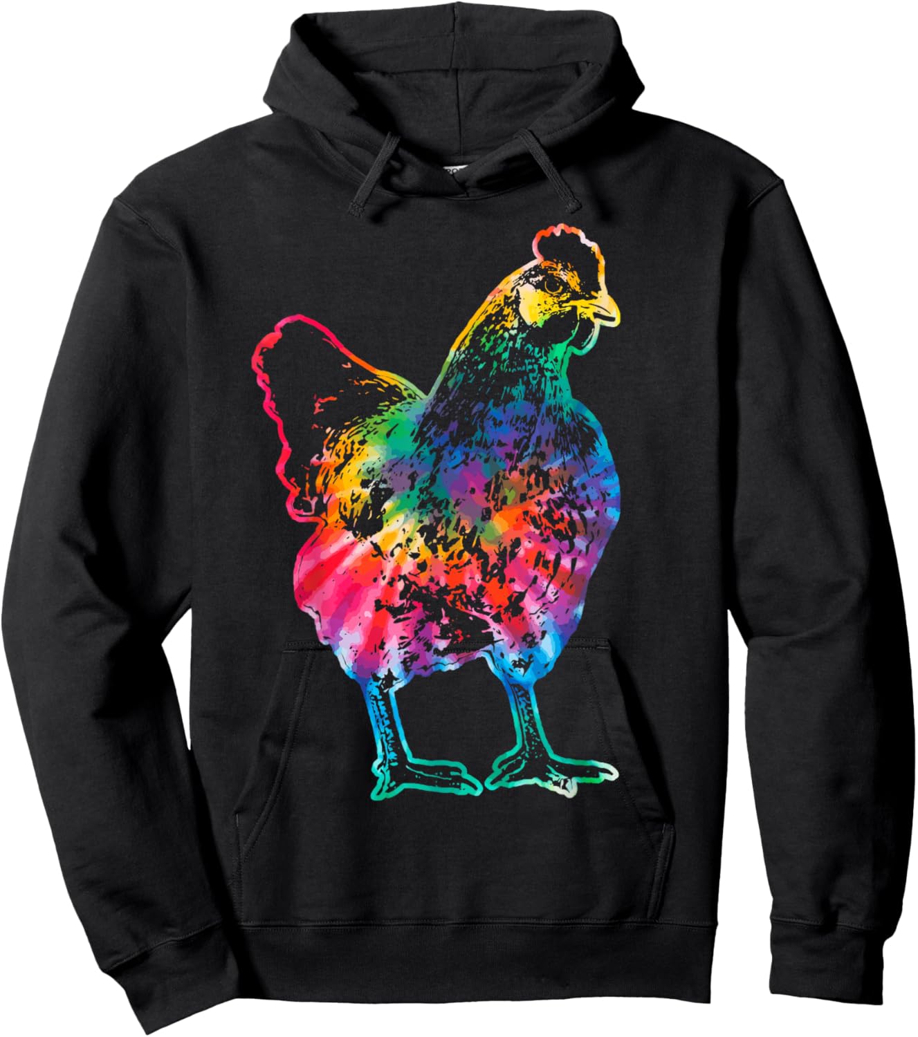 Chicken Batik Tie Dye Hippie Chicken Vintage Hoodie - Hoodie | Black