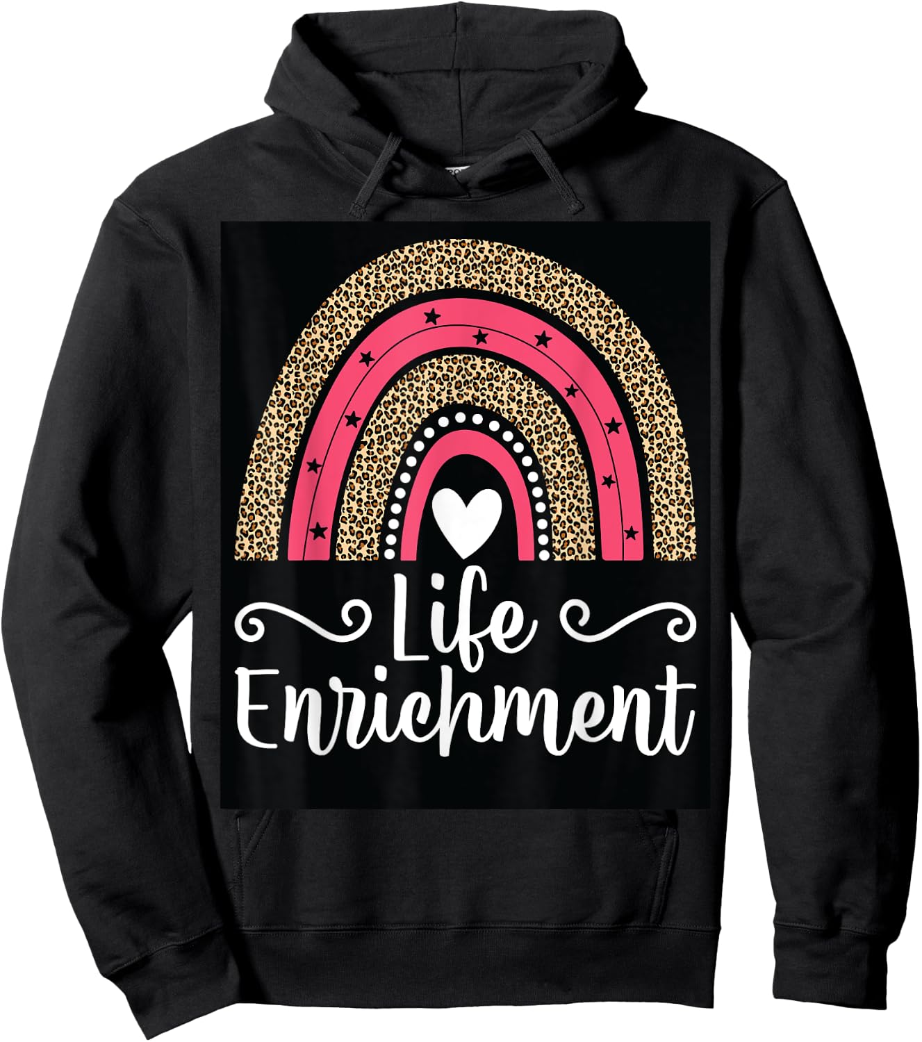 Life Enrichment Coordinator Rainbow Activity Director Gifts Hoodie - Hoodie | Black