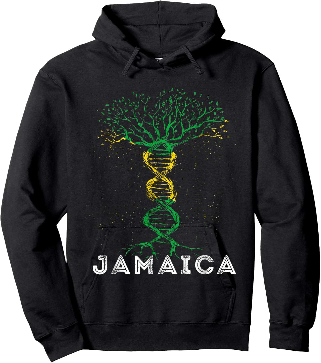 Jamaica Flag Tree Jamaican Roots Heritage Jamaican Pride Hoodie - Hoodie | Black
