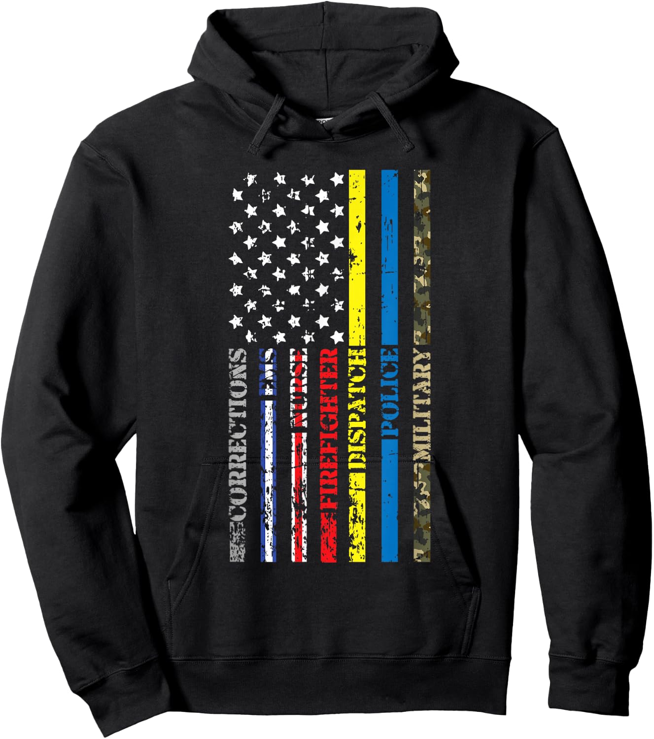Corrections Dispatch Ems Nurse Firefighter Police Veteran Hoodie - Hoodie | Black