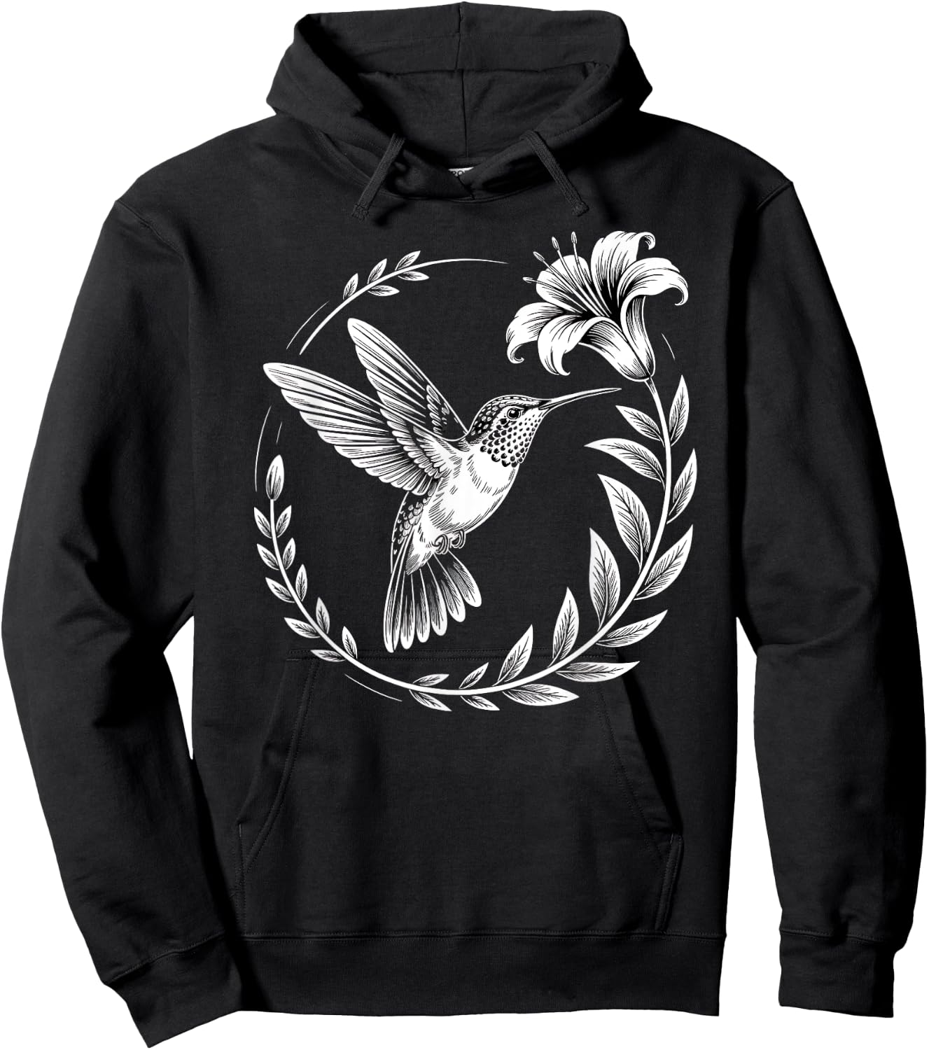 Hummingbird Flowers Art Birds Lovers Women Kids Hoodie - Hoodie | Black