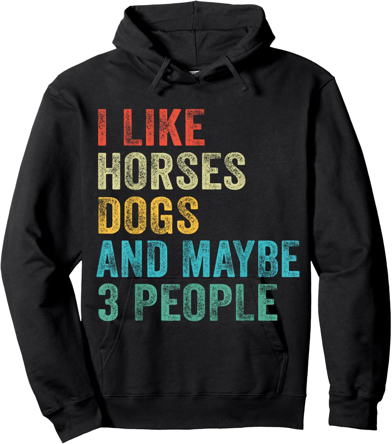 I Like Horses Dogs & Maybe 3 People Horse Rider Dog Lover Hoodie - Hoodie | Black